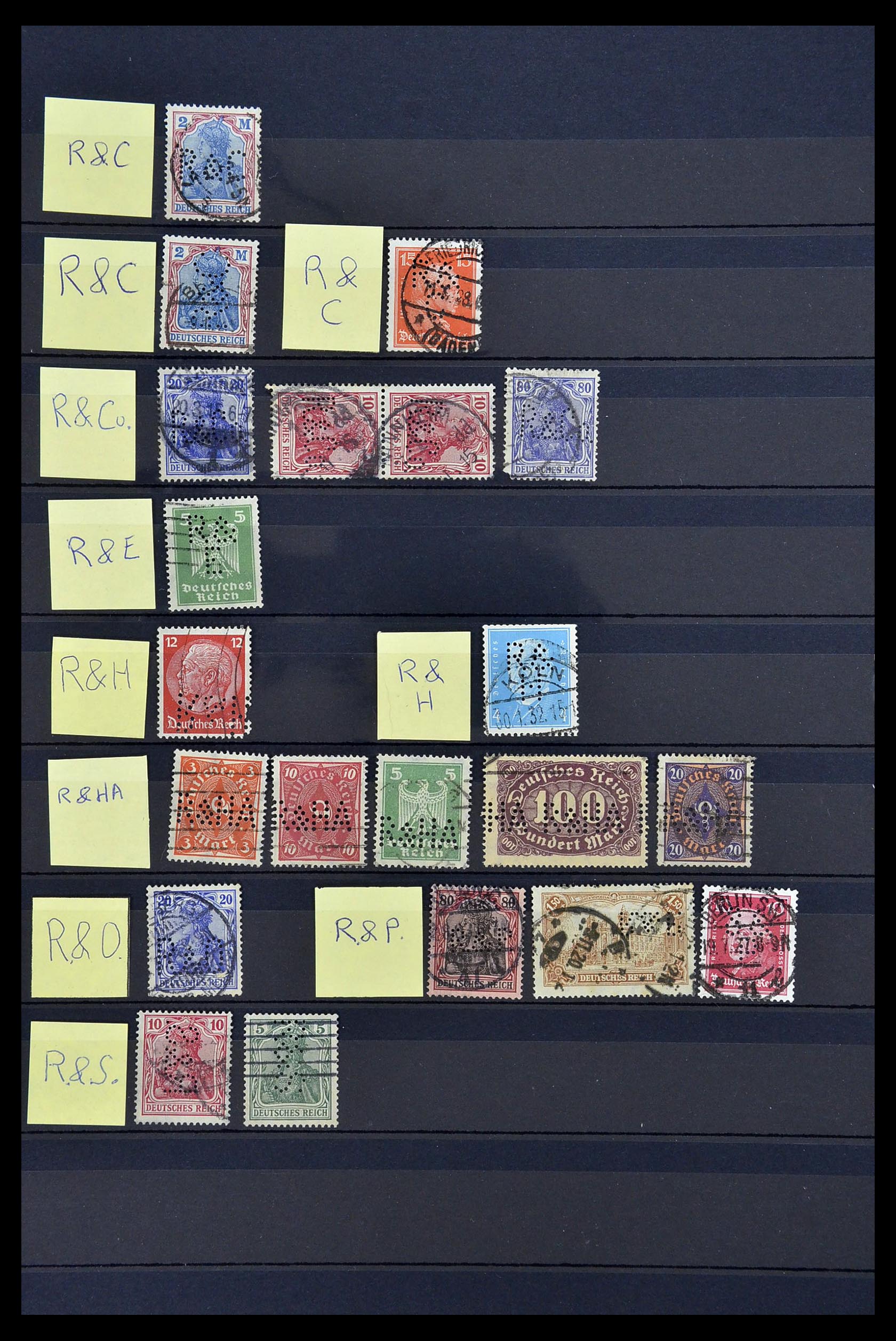 34485 033 - Stamp Collection 34485 Germany perfins 1890-1960.
