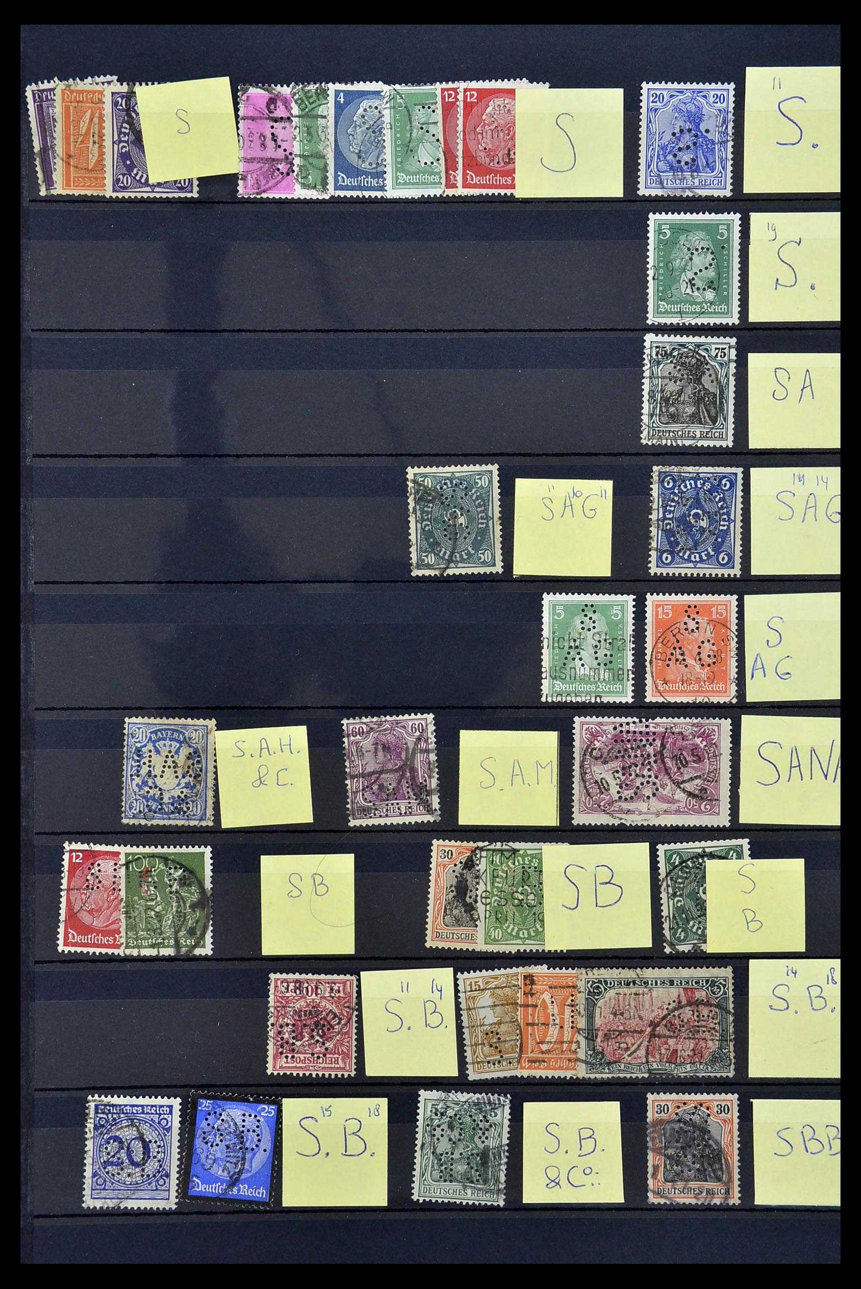 34485 034 - Stamp Collection 34485 Germany perfins 1890-1960.