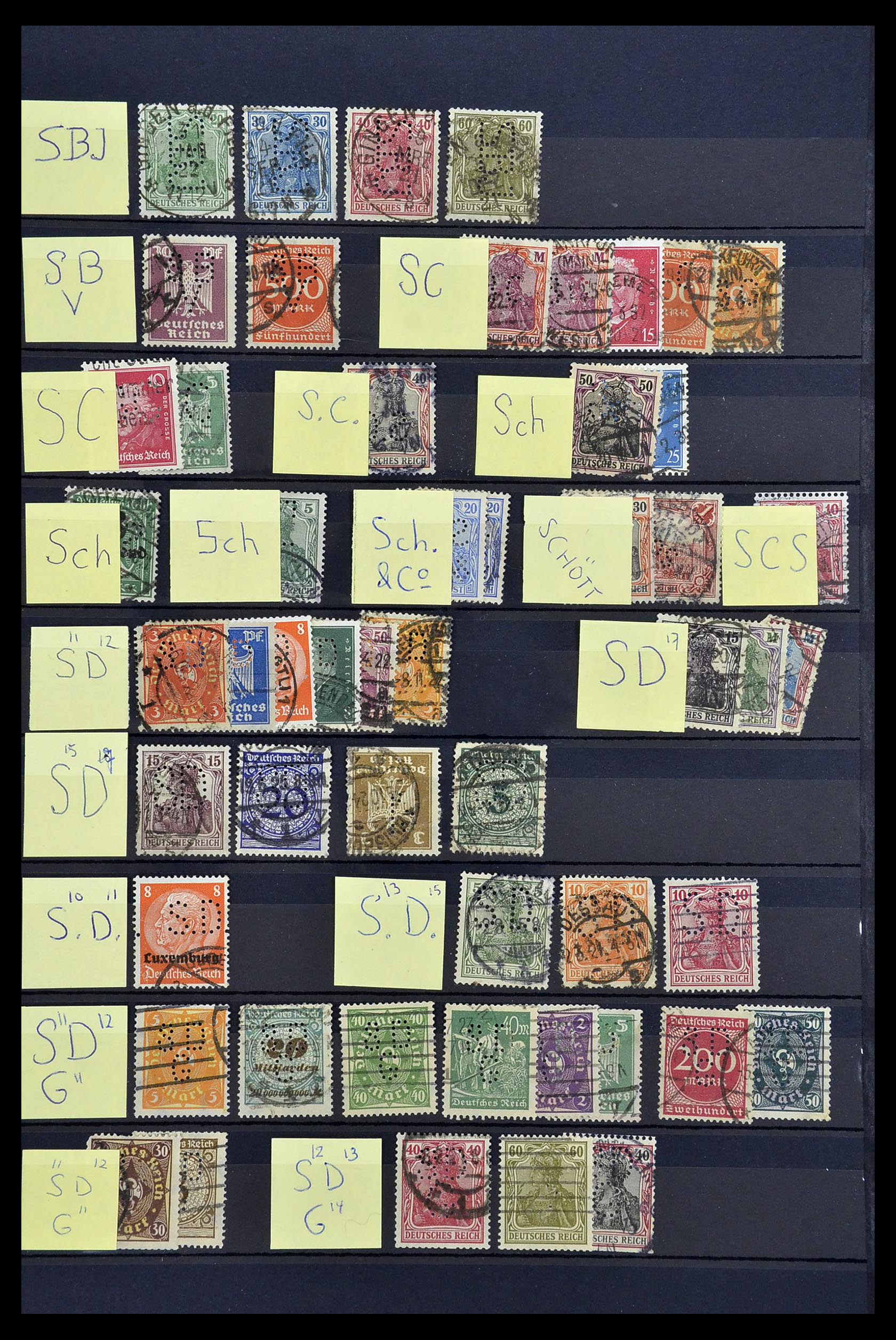 34485 035 - Stamp Collection 34485 Germany perfins 1890-1960.