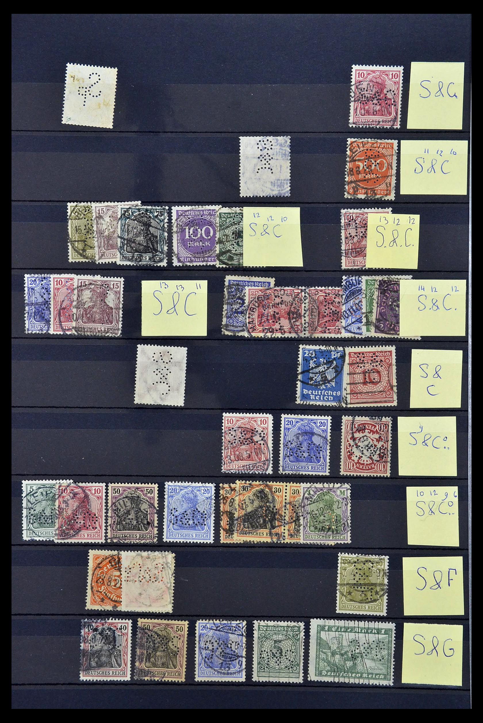 34485 038 - Stamp Collection 34485 Germany perfins 1890-1960.