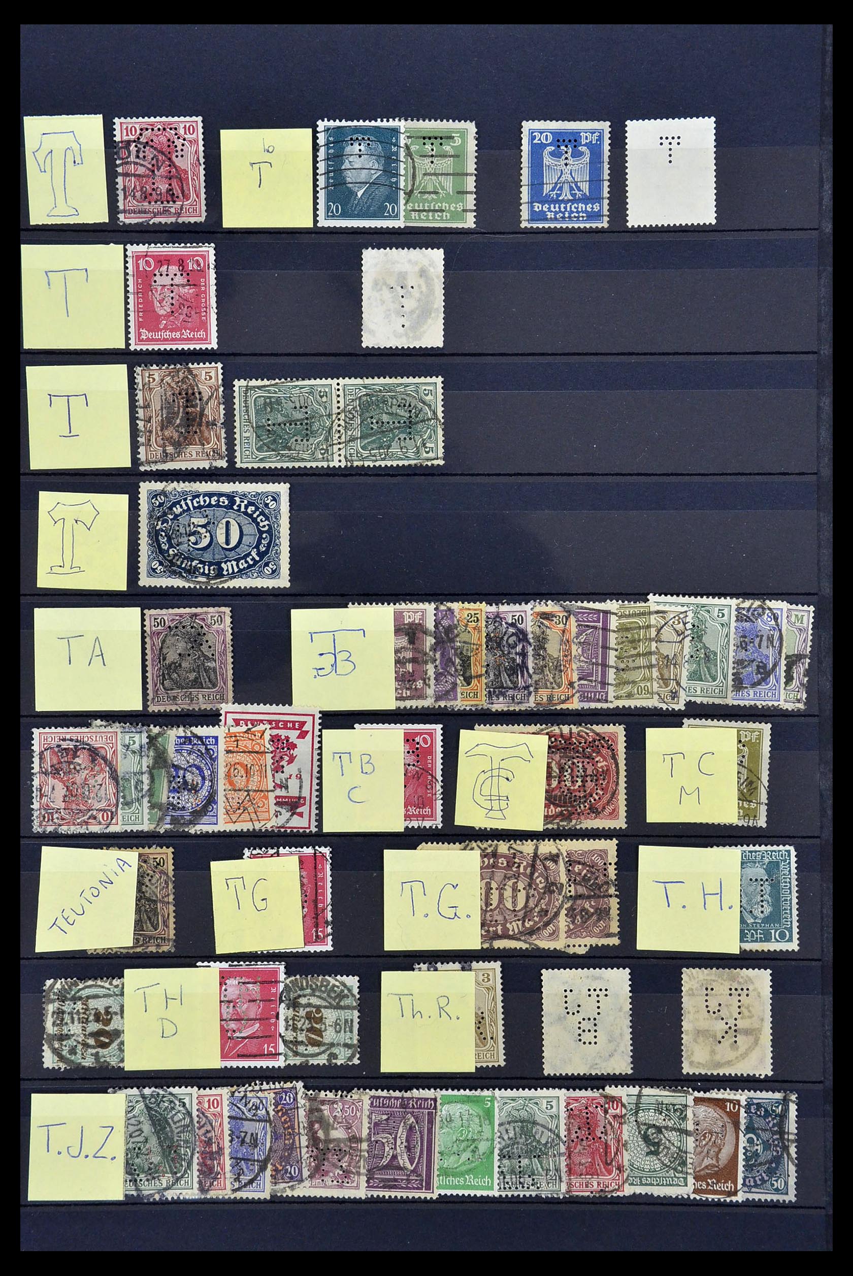 34485 041 - Stamp Collection 34485 Germany perfins 1890-1960.