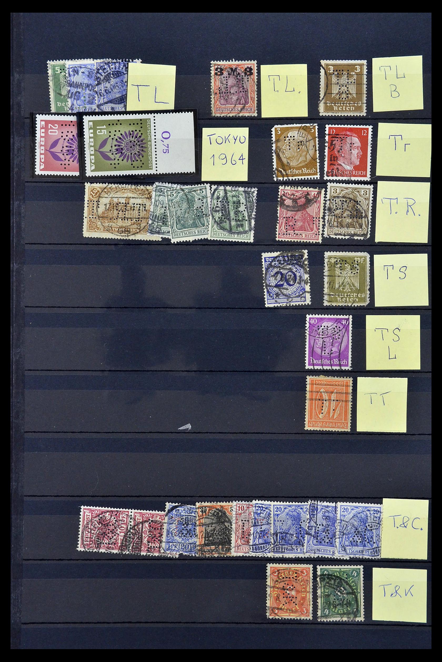 34485 042 - Stamp Collection 34485 Germany perfins 1890-1960.