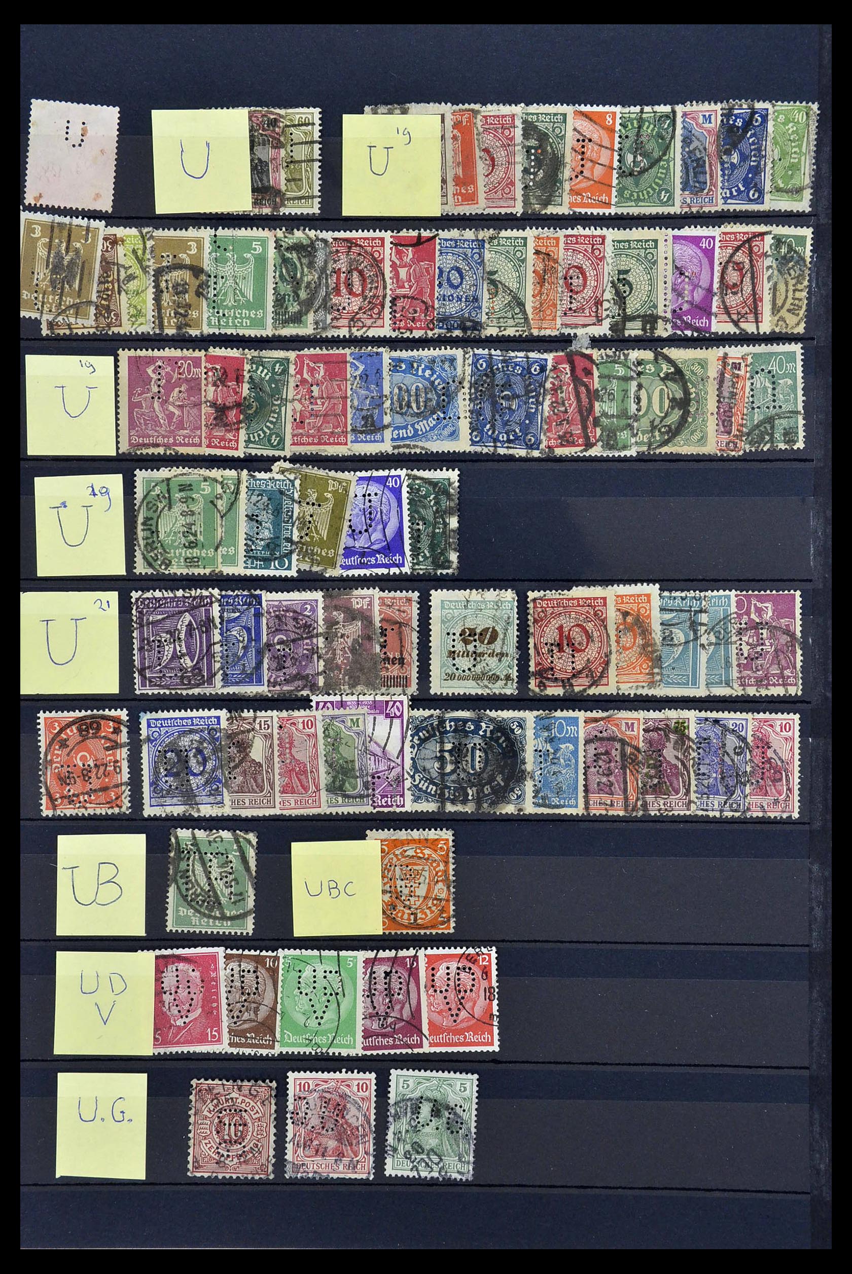 34485 043 - Stamp Collection 34485 Germany perfins 1890-1960.