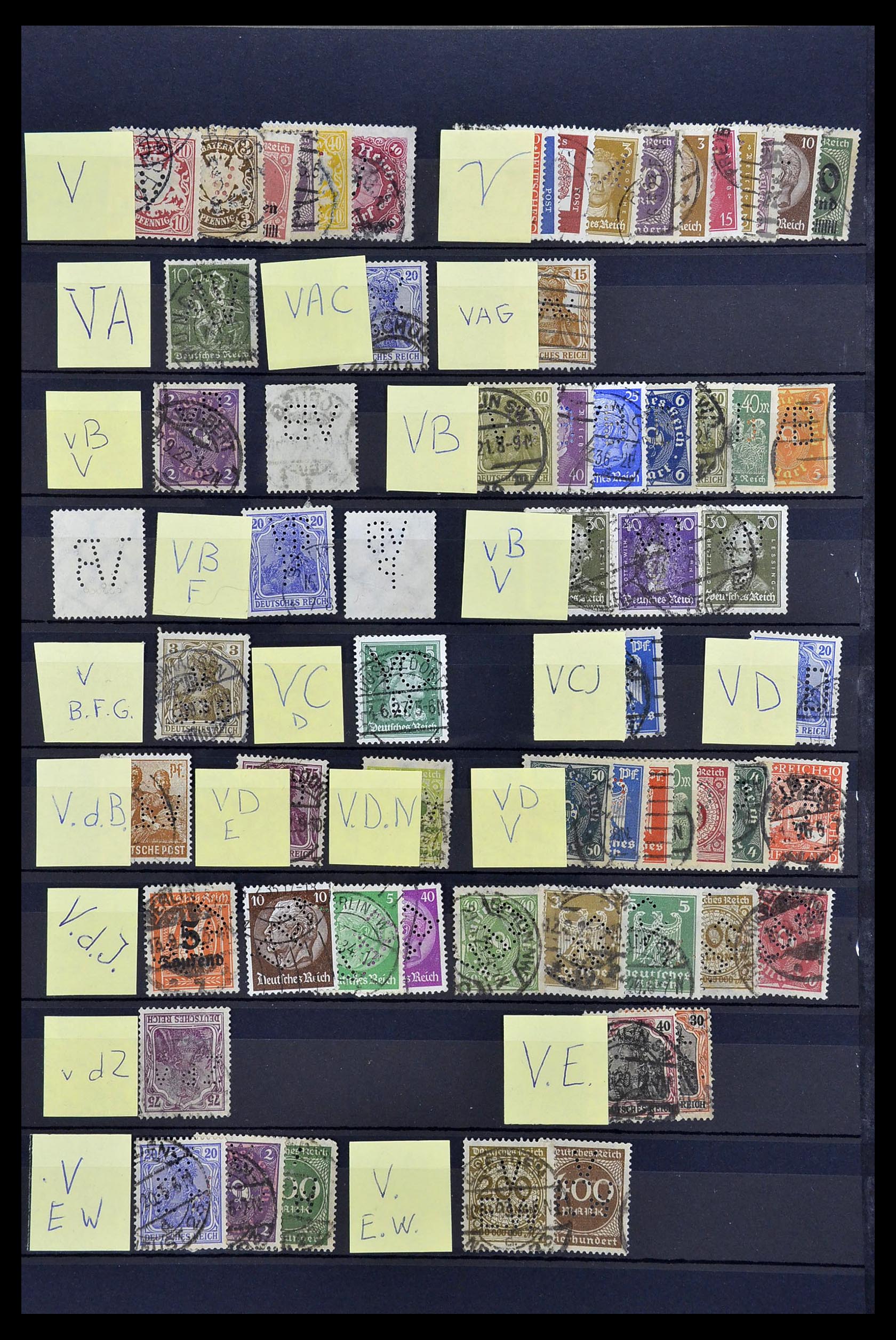 34485 045 - Stamp Collection 34485 Germany perfins 1890-1960.