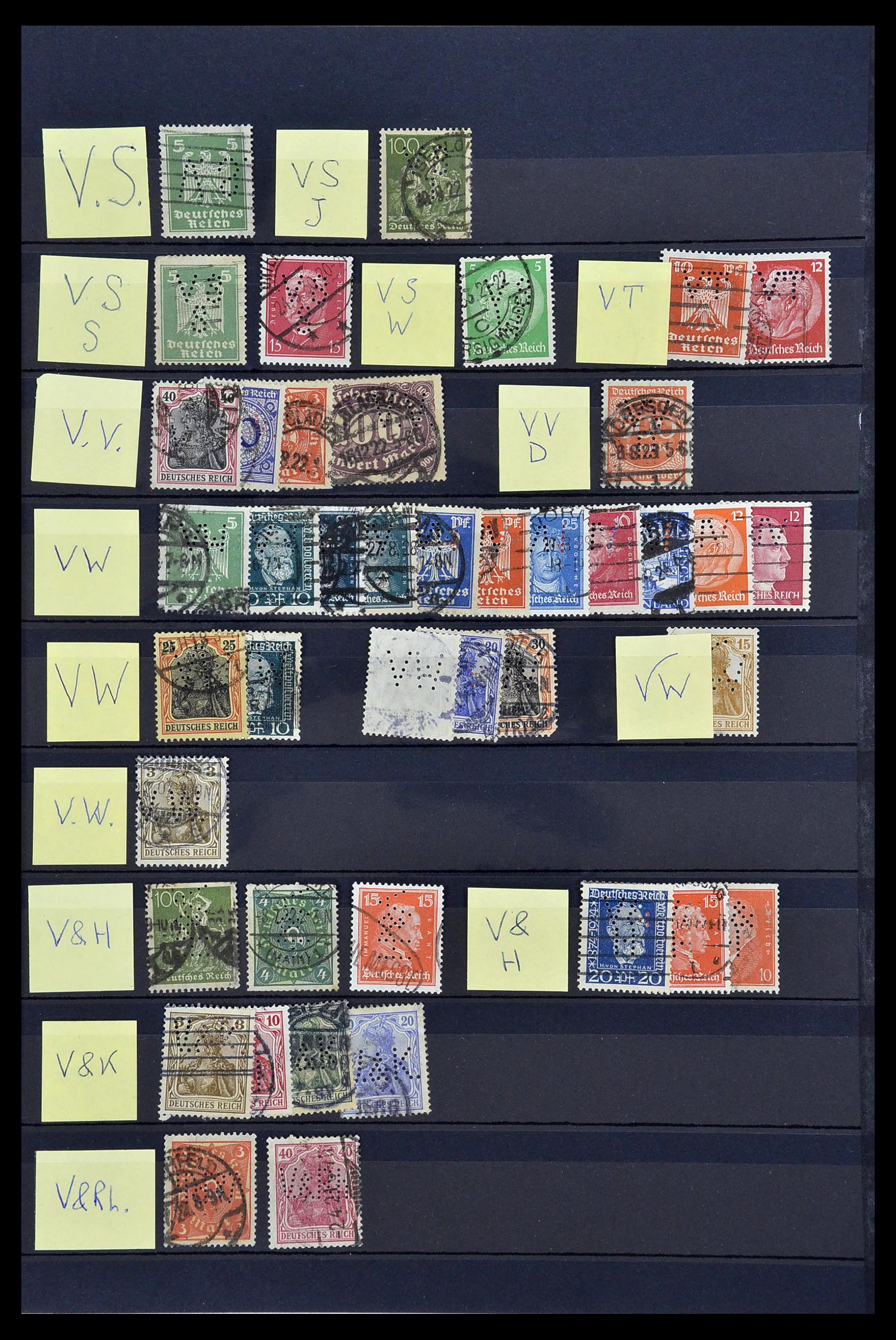 34485 047 - Stamp Collection 34485 Germany perfins 1890-1960.