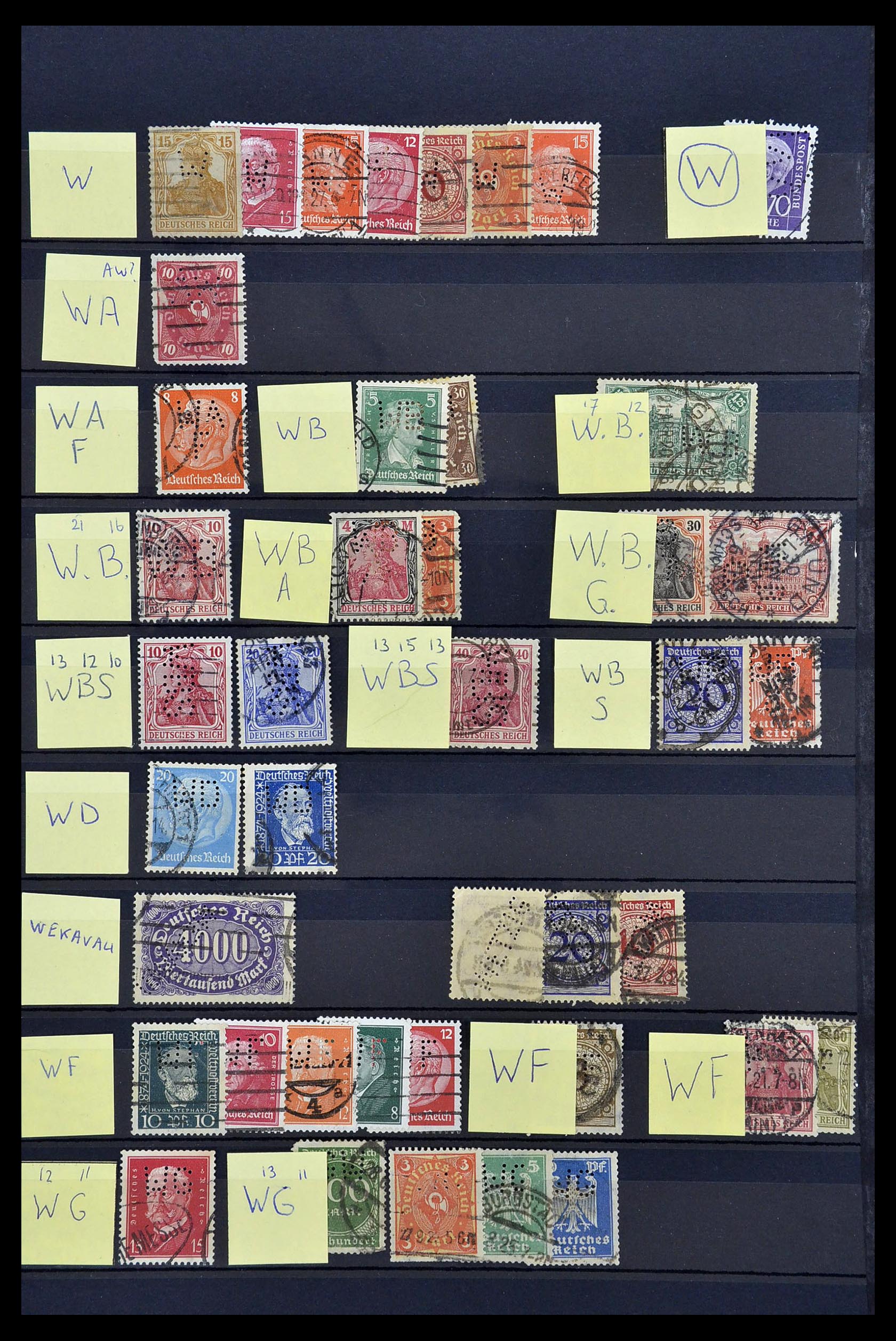 34485 048 - Stamp Collection 34485 Germany perfins 1890-1960.
