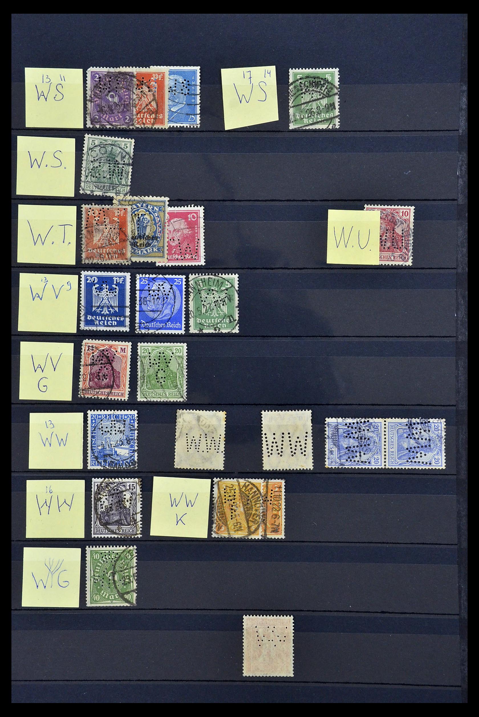 34485 050 - Stamp Collection 34485 Germany perfins 1890-1960.