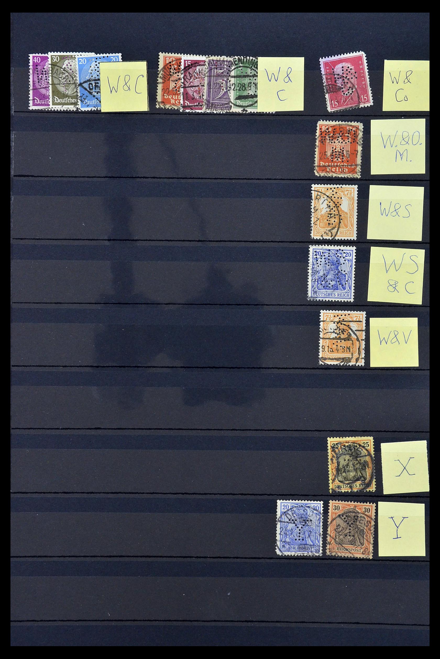 34485 051 - Stamp Collection 34485 Germany perfins 1890-1960.