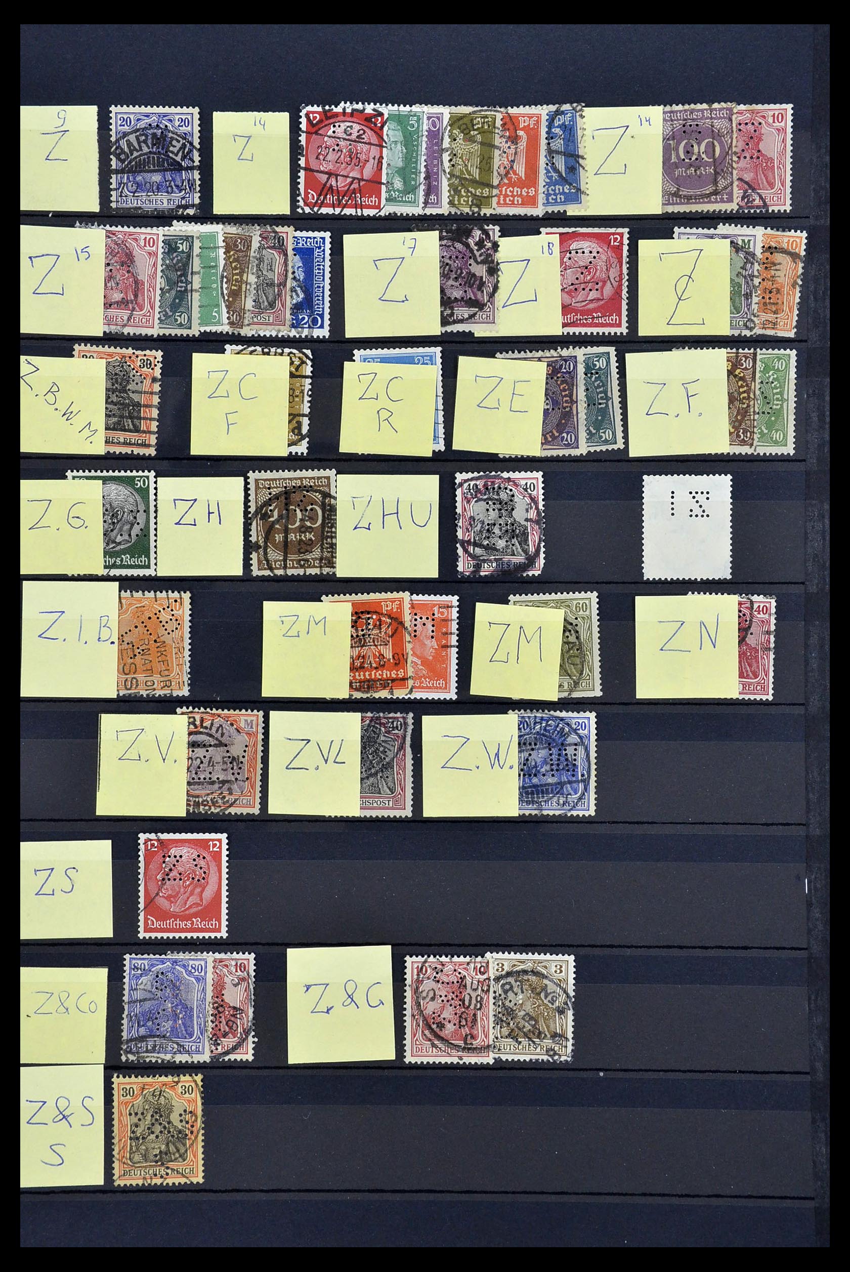 34485 052 - Stamp Collection 34485 Germany perfins 1890-1960.