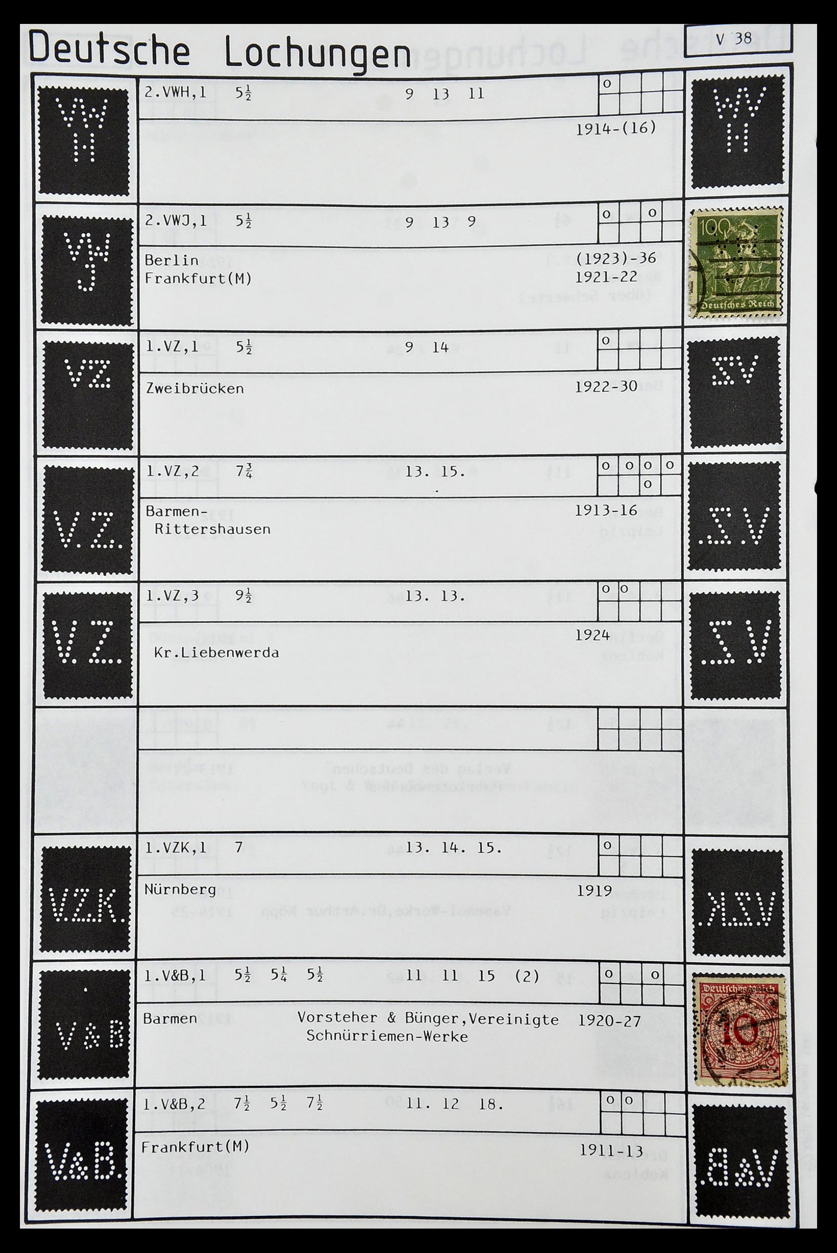 34485 462 - Stamp Collection 34485 Germany perfins 1890-1960.