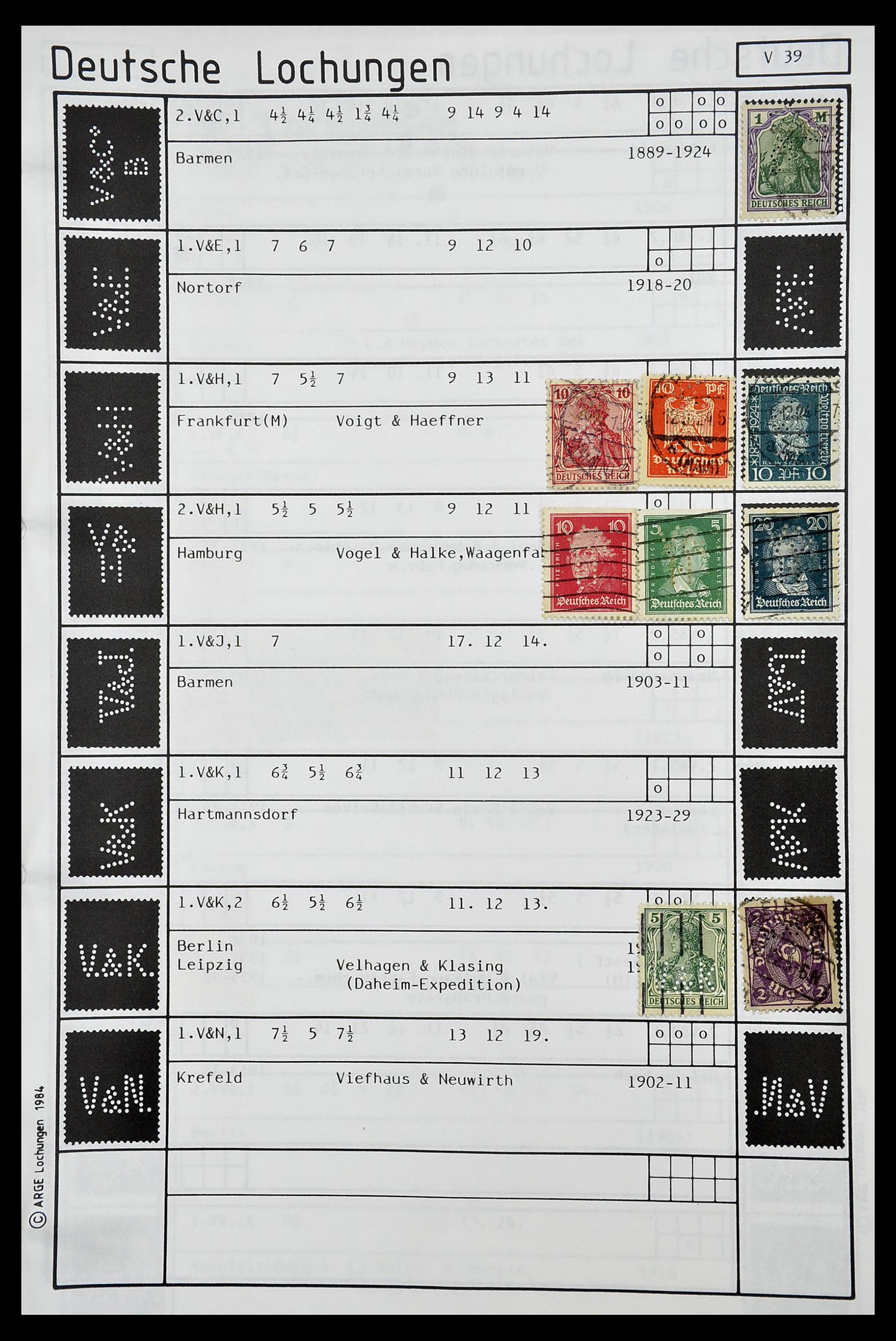 34485 463 - Stamp Collection 34485 Germany perfins 1890-1960.