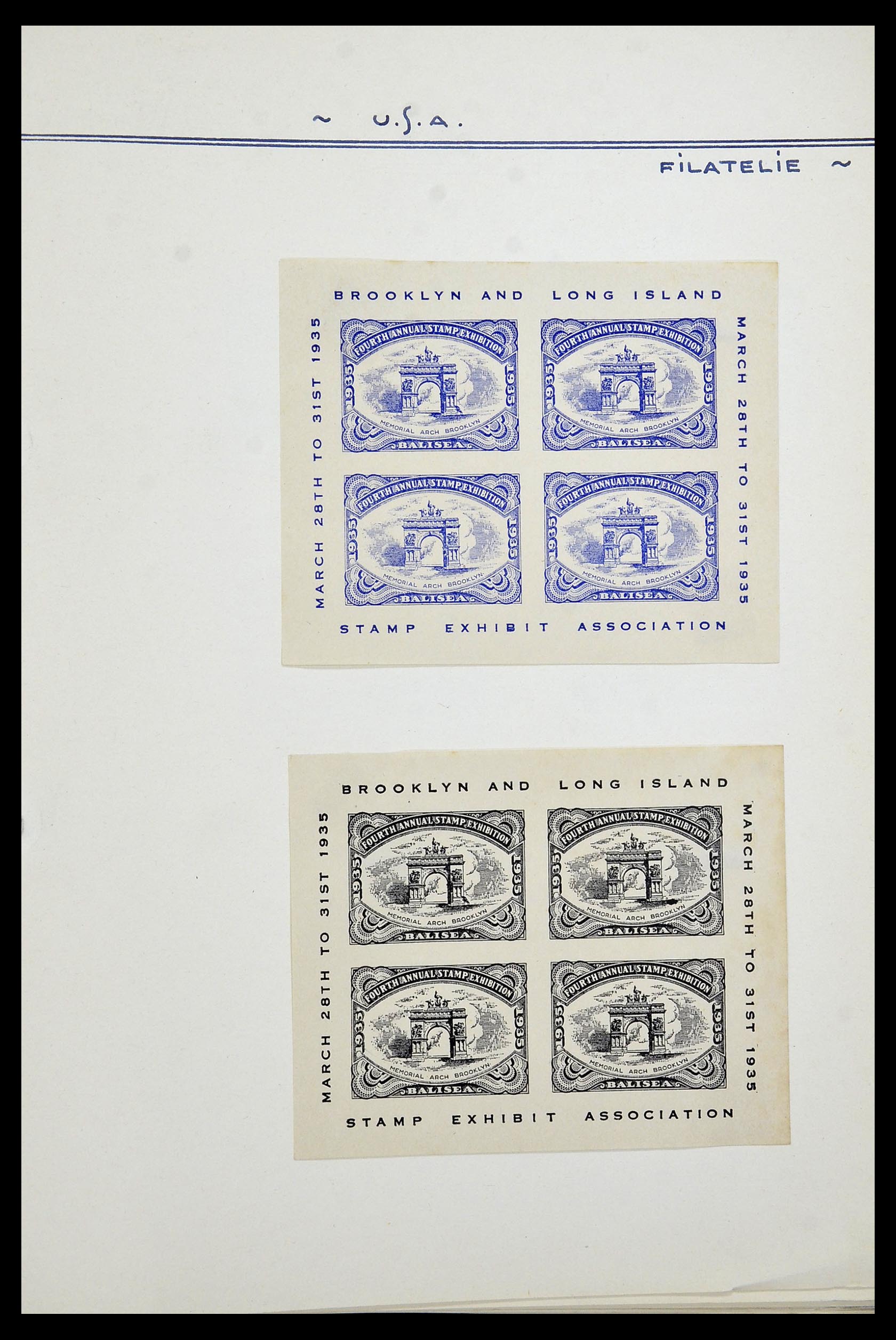 34486 001 - Postzegelverzameling 34486 USA filatelistische labels 1926-1960.