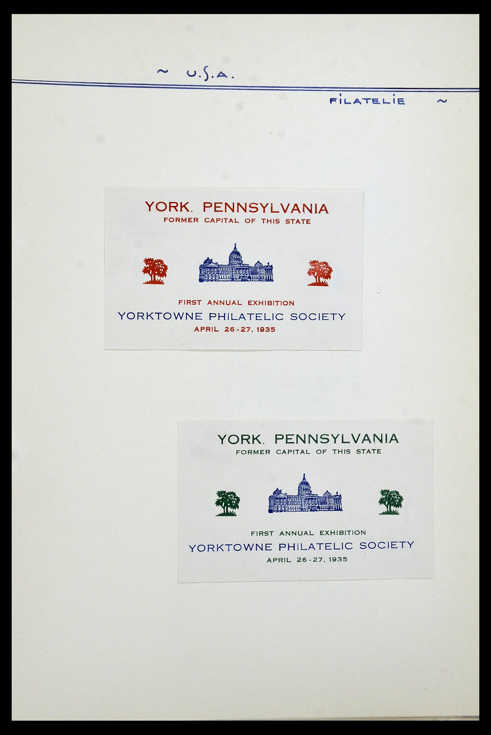 34486 006 - Postzegelverzameling 34486 USA filatelistische labels 1926-1960.