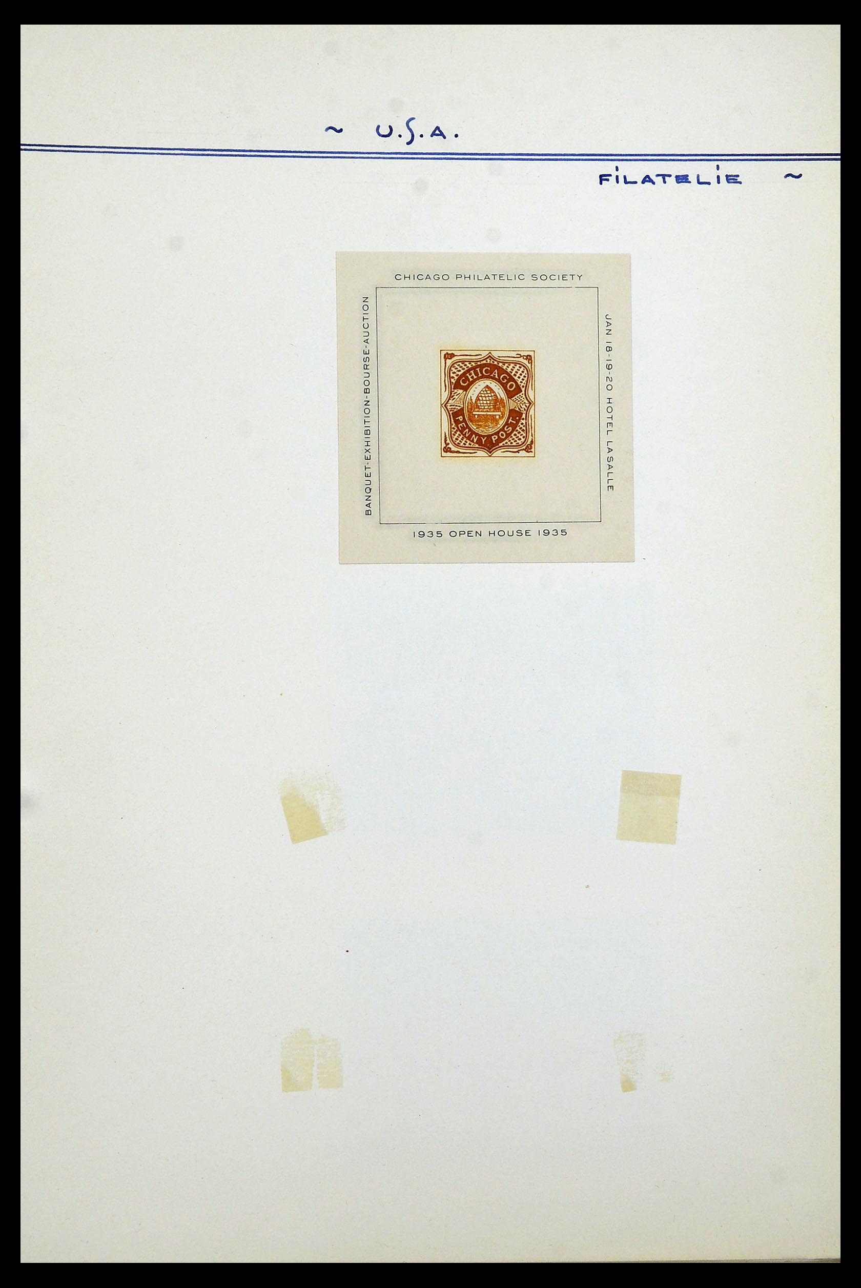 34486 009 - Postzegelverzameling 34486 USA filatelistische labels 1926-1960.