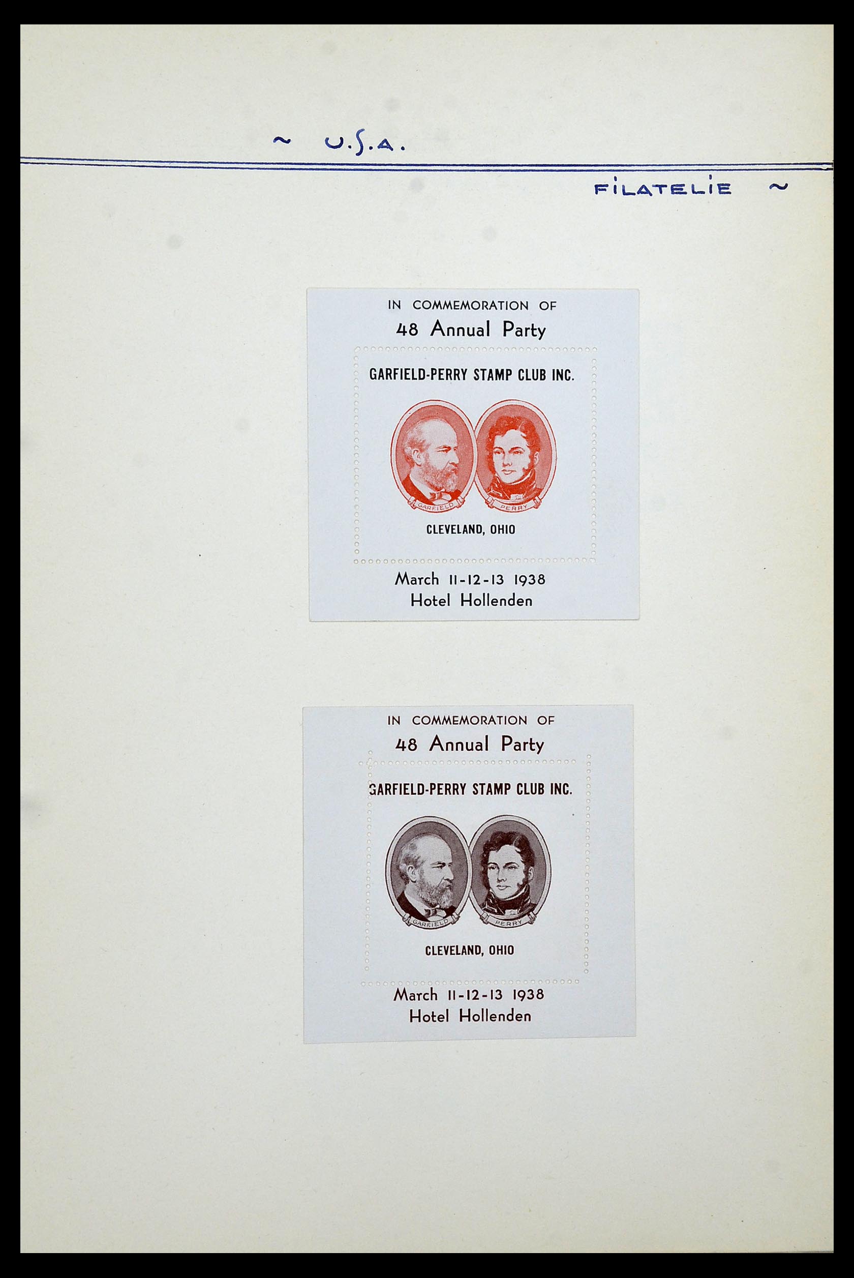 34486 019 - Postzegelverzameling 34486 USA filatelistische labels 1926-1960.