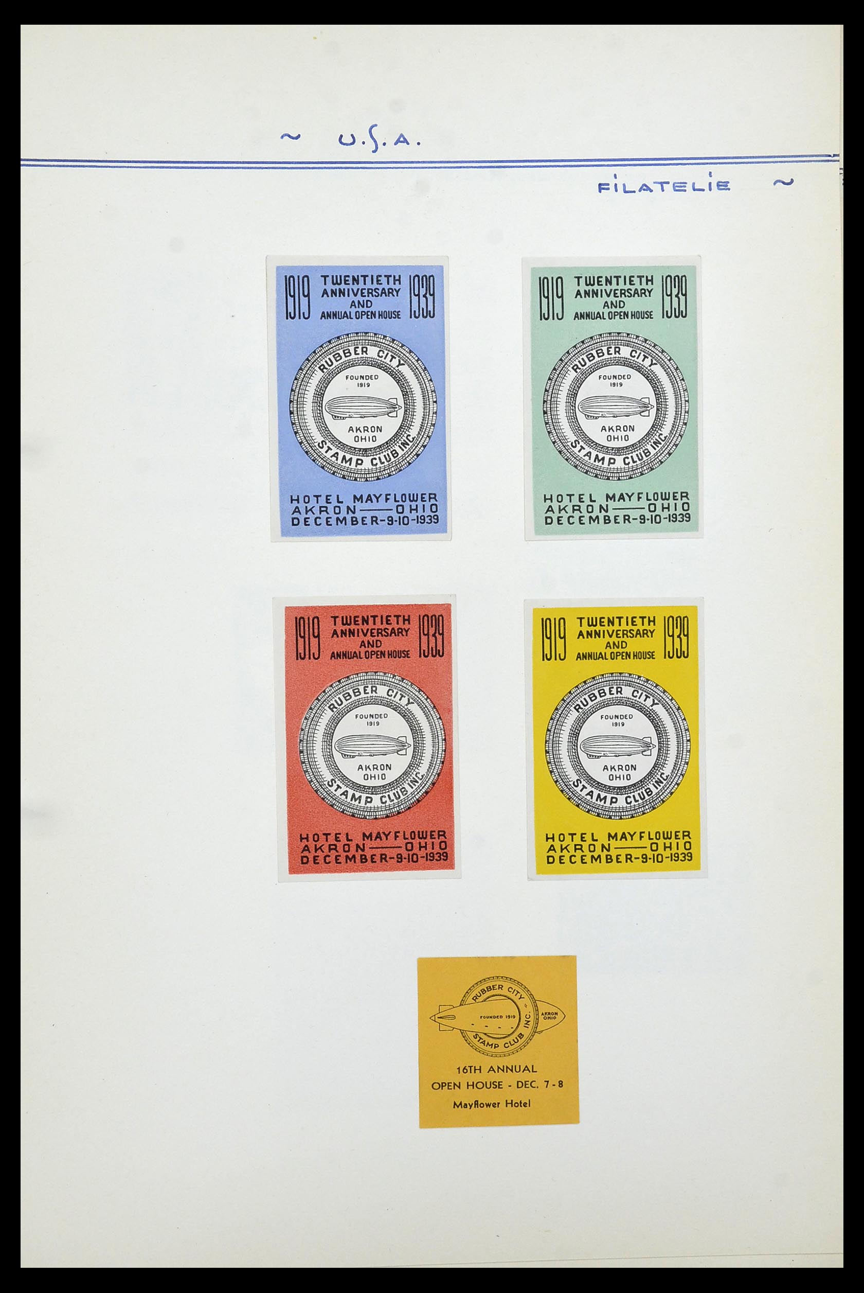 34486 026 - Stamp Collection 34486 USA philatelic labels 1926-1960.