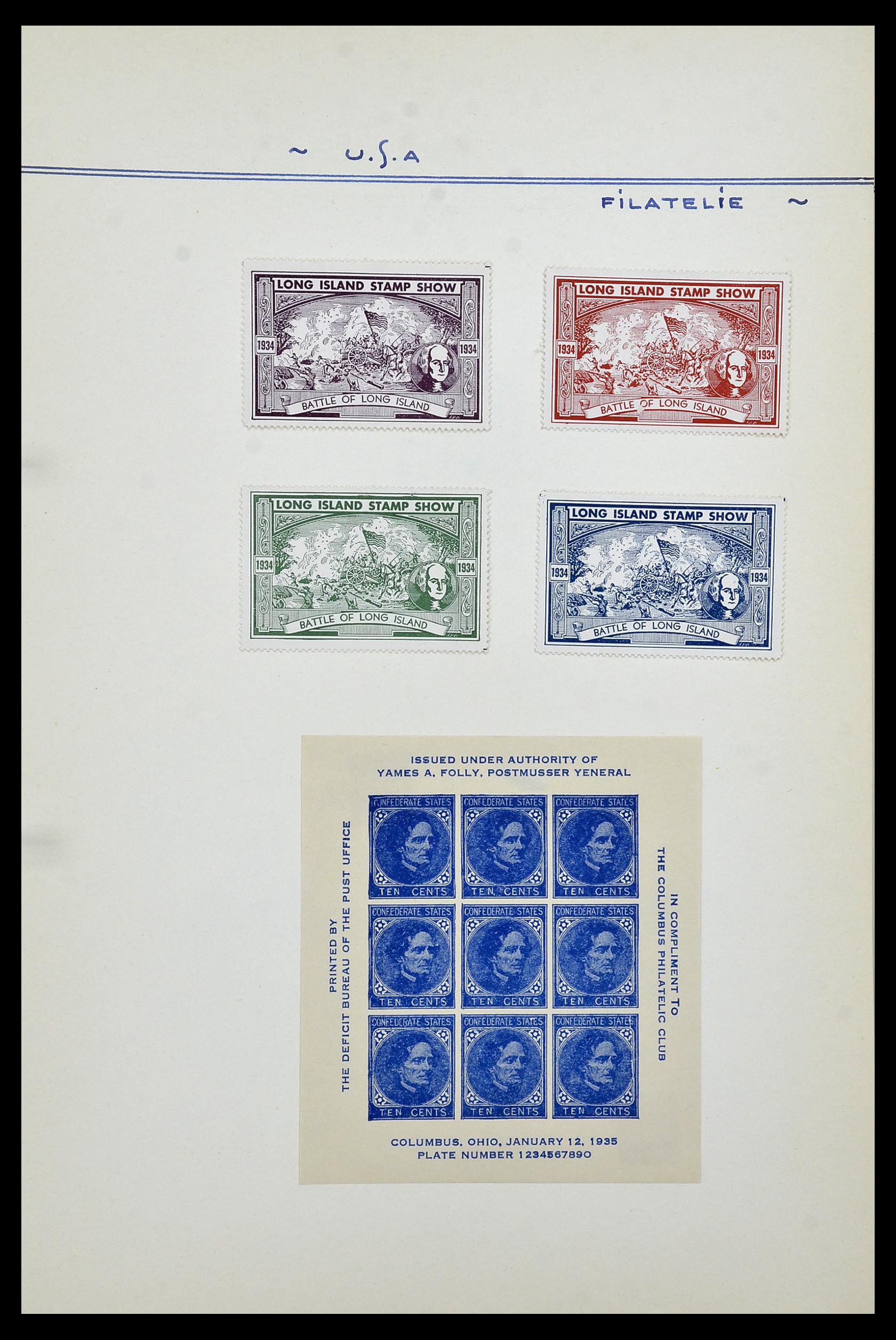 34486 030 - Postzegelverzameling 34486 USA filatelistische labels 1926-1960.