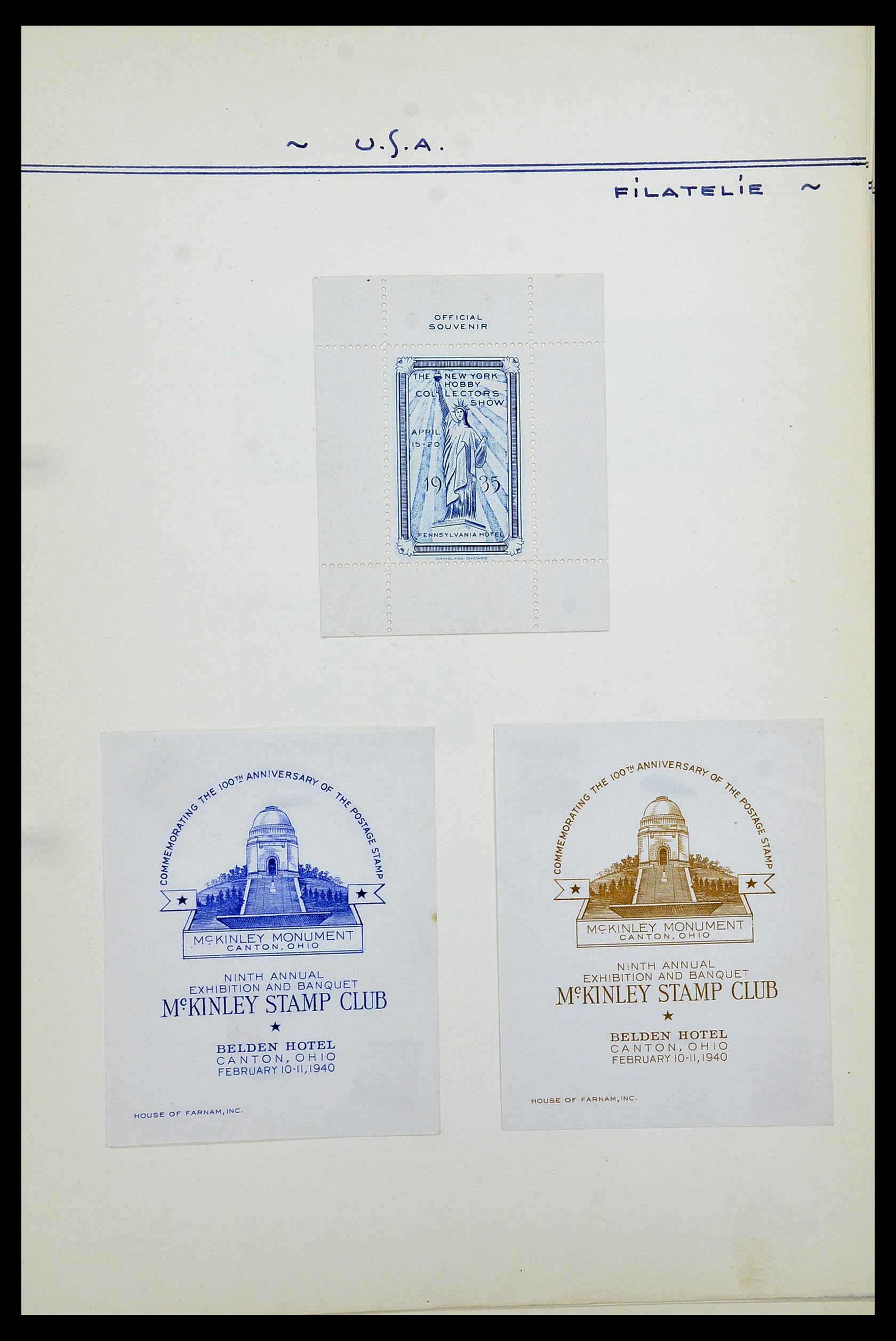 34486 031 - Postzegelverzameling 34486 USA filatelistische labels 1926-1960.