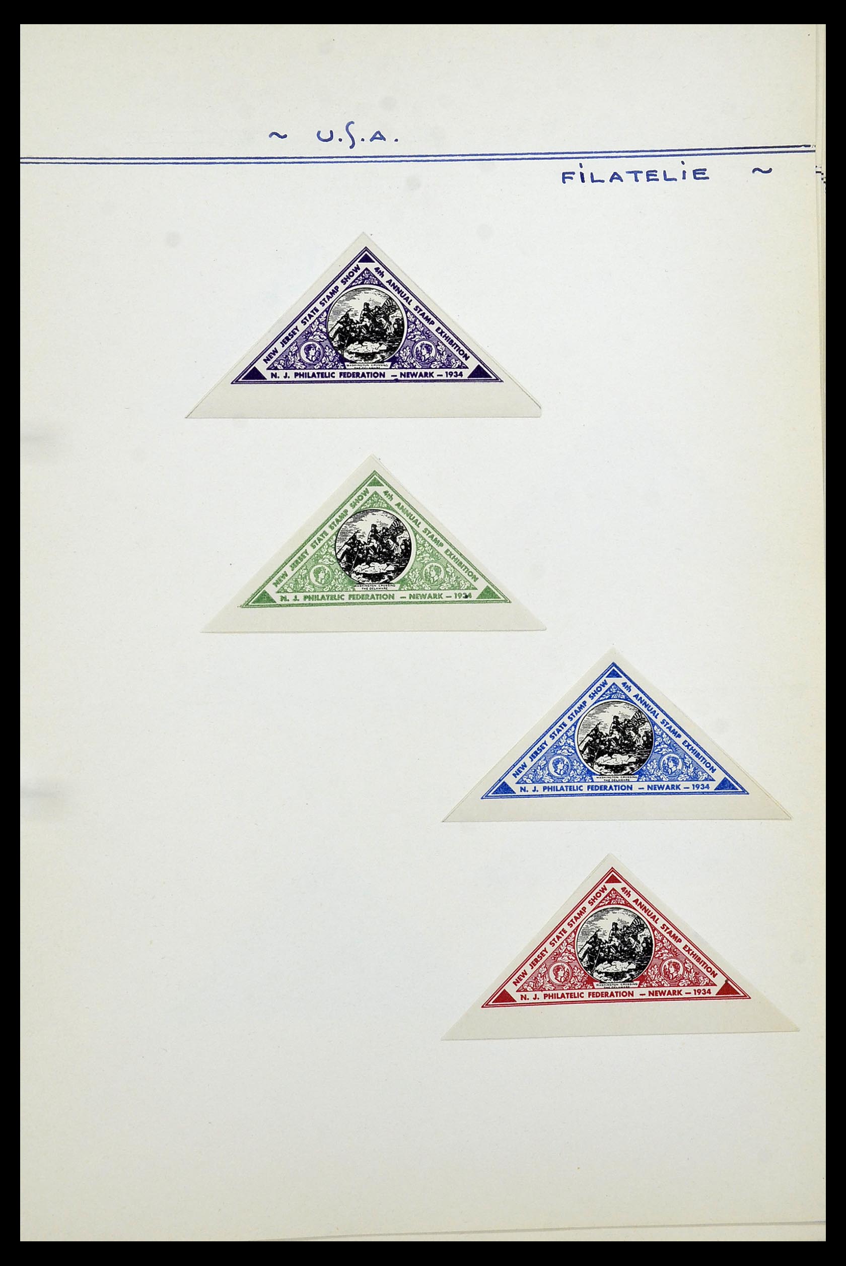 34486 035 - Postzegelverzameling 34486 USA filatelistische labels 1926-1960.