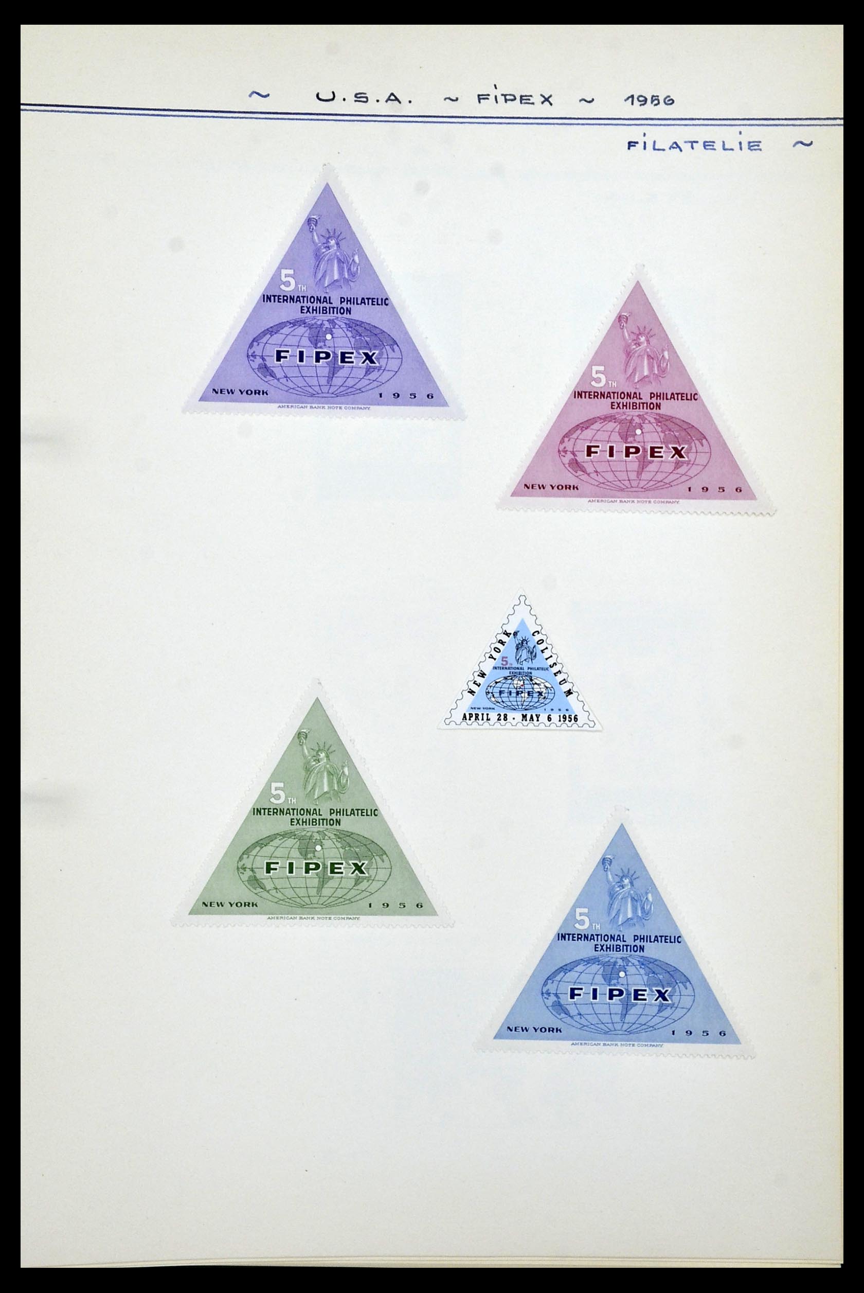 34486 038 - Postzegelverzameling 34486 USA filatelistische labels 1926-1960.