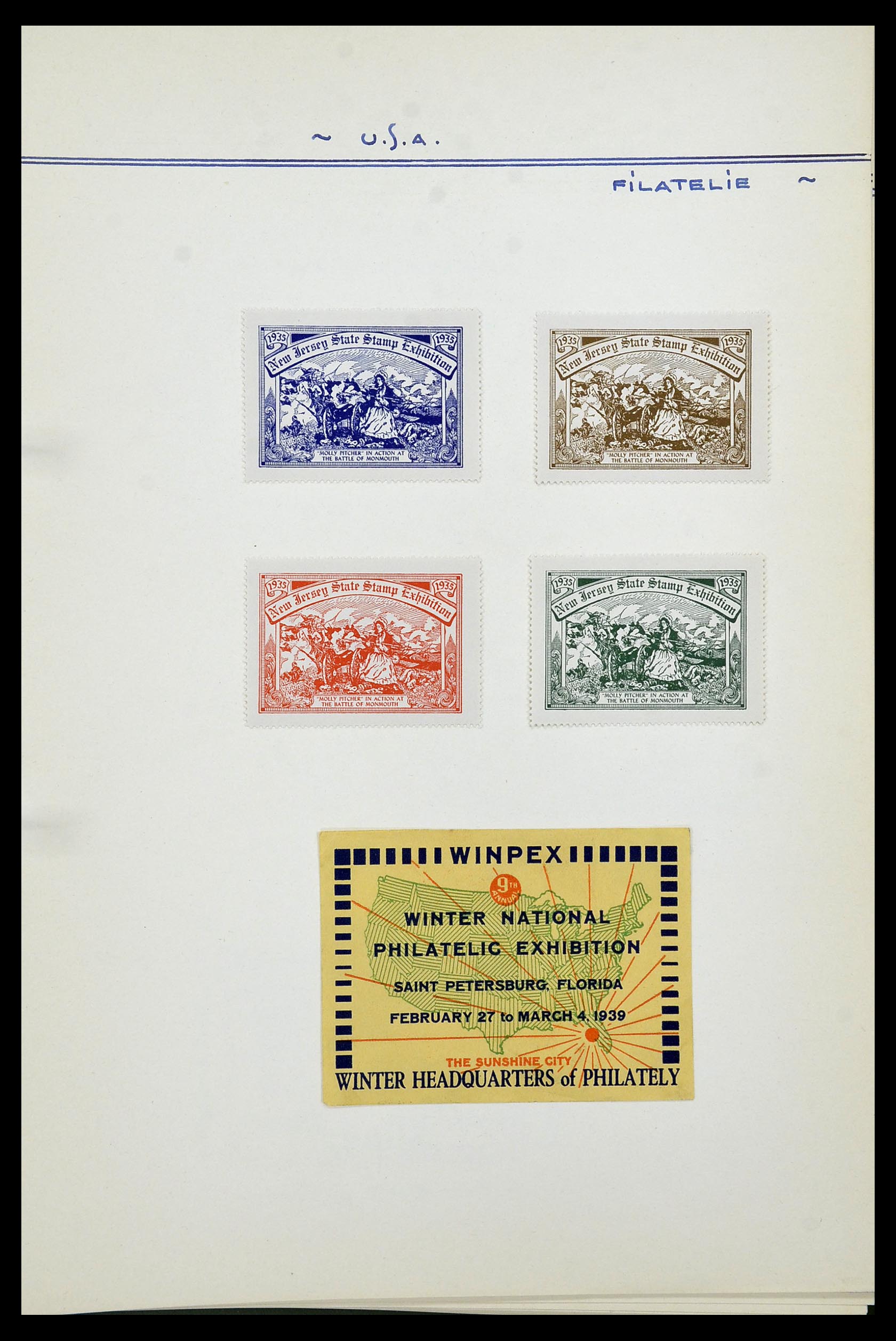 34486 040 - Stamp Collection 34486 USA philatelic labels 1926-1960.