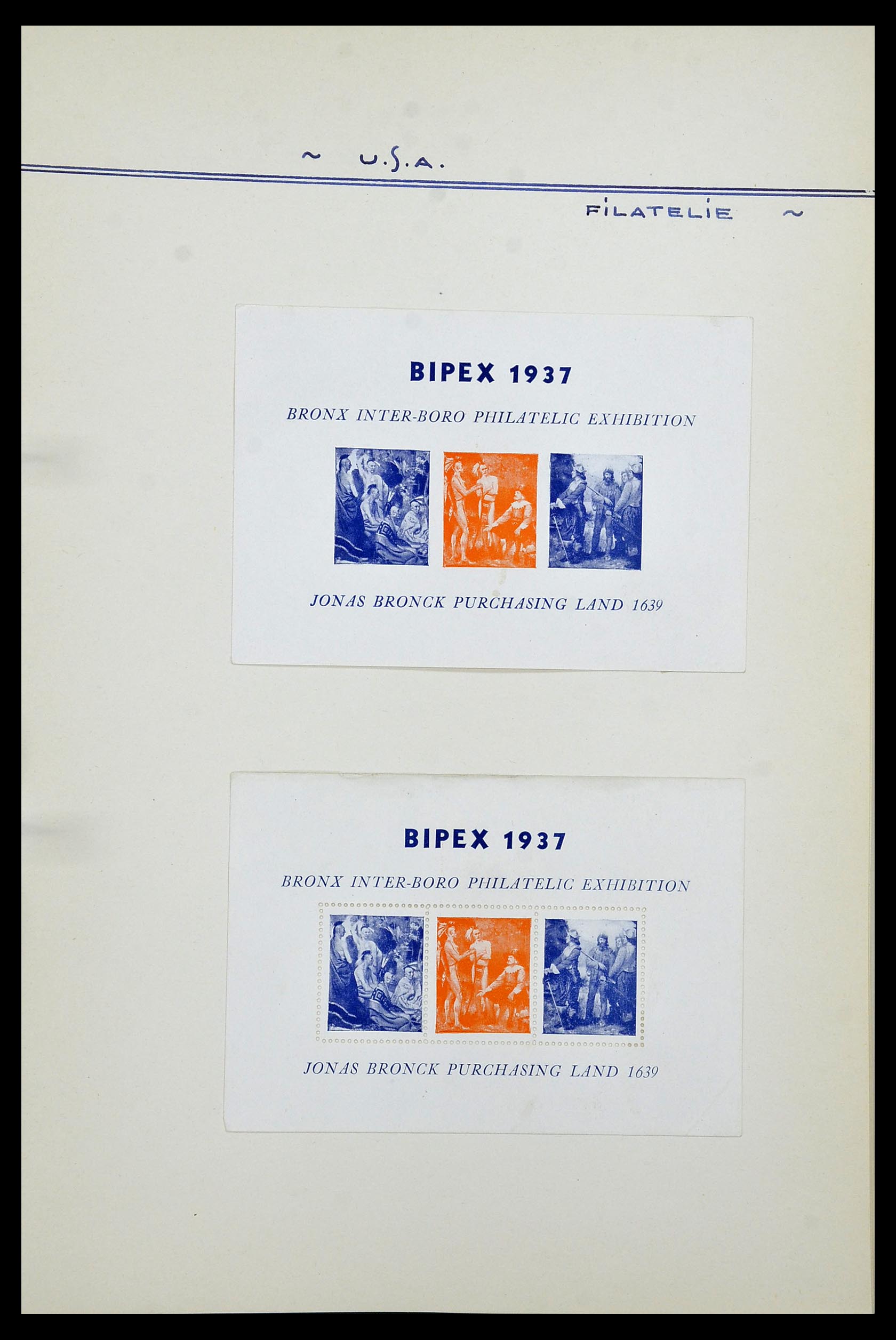 34486 046 - Postzegelverzameling 34486 USA filatelistische labels 1926-1960.