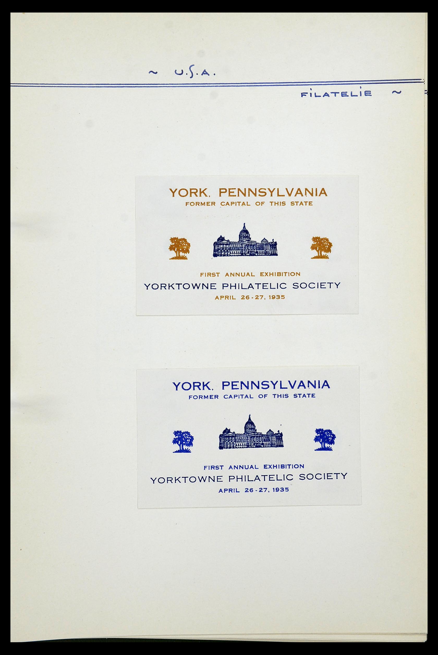 34486 059 - Postzegelverzameling 34486 USA filatelistische labels 1926-1960.