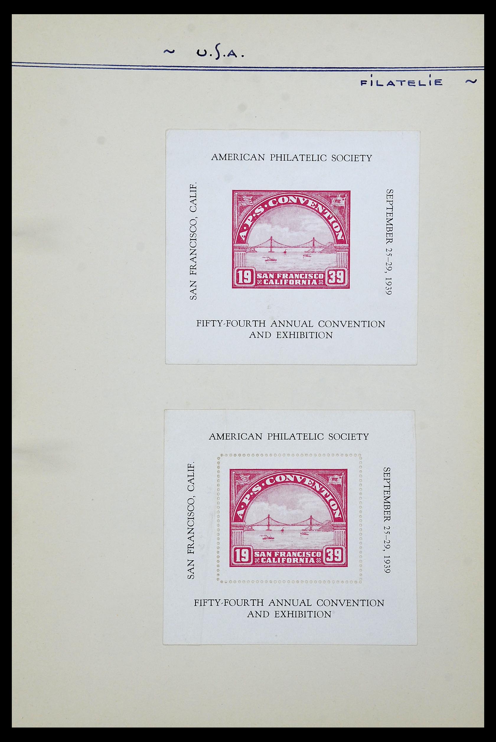 34486 062 - Postzegelverzameling 34486 USA filatelistische labels 1926-1960.