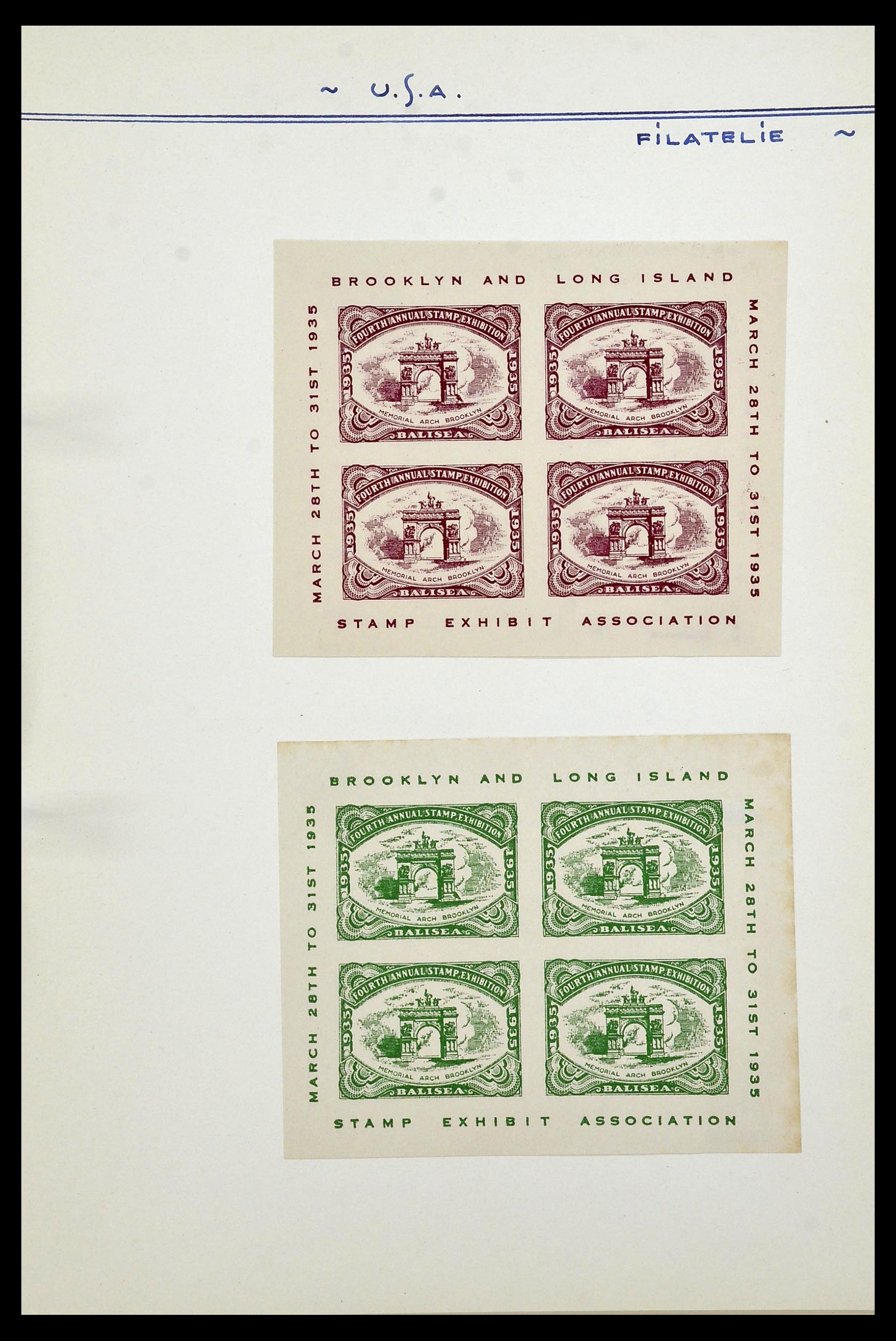 34486 065 - Postzegelverzameling 34486 USA filatelistische labels 1926-1960.
