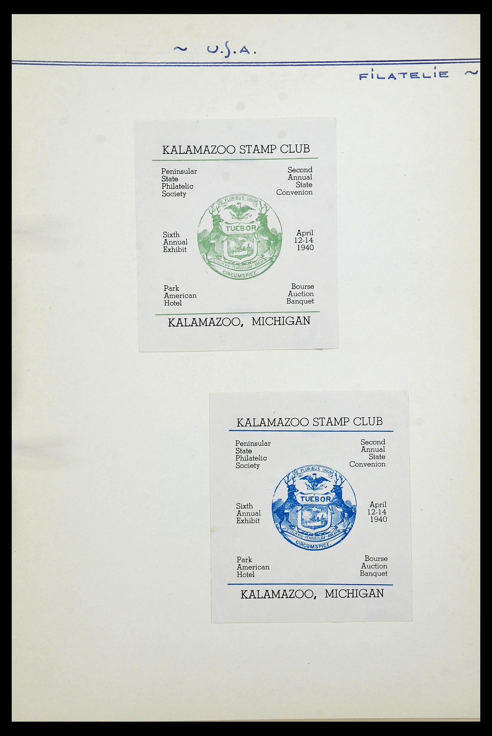 34486 066 - Postzegelverzameling 34486 USA filatelistische labels 1926-1960.