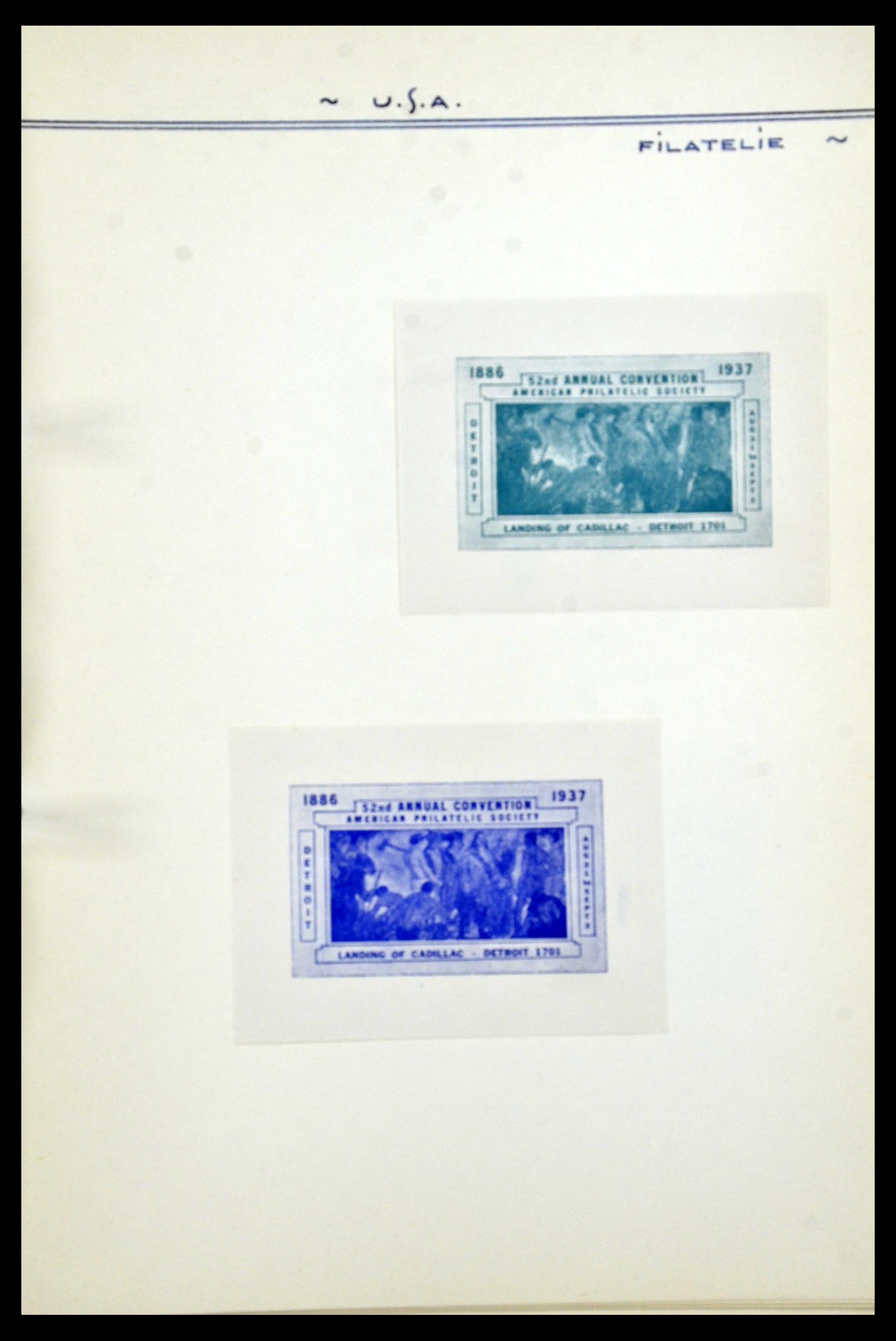 34486 067 - Postzegelverzameling 34486 USA filatelistische labels 1926-1960.