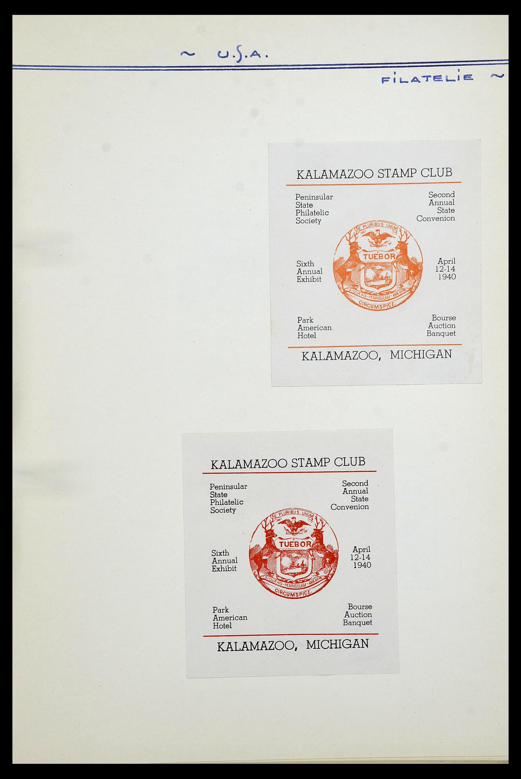 34486 069 - Postzegelverzameling 34486 USA filatelistische labels 1926-1960.