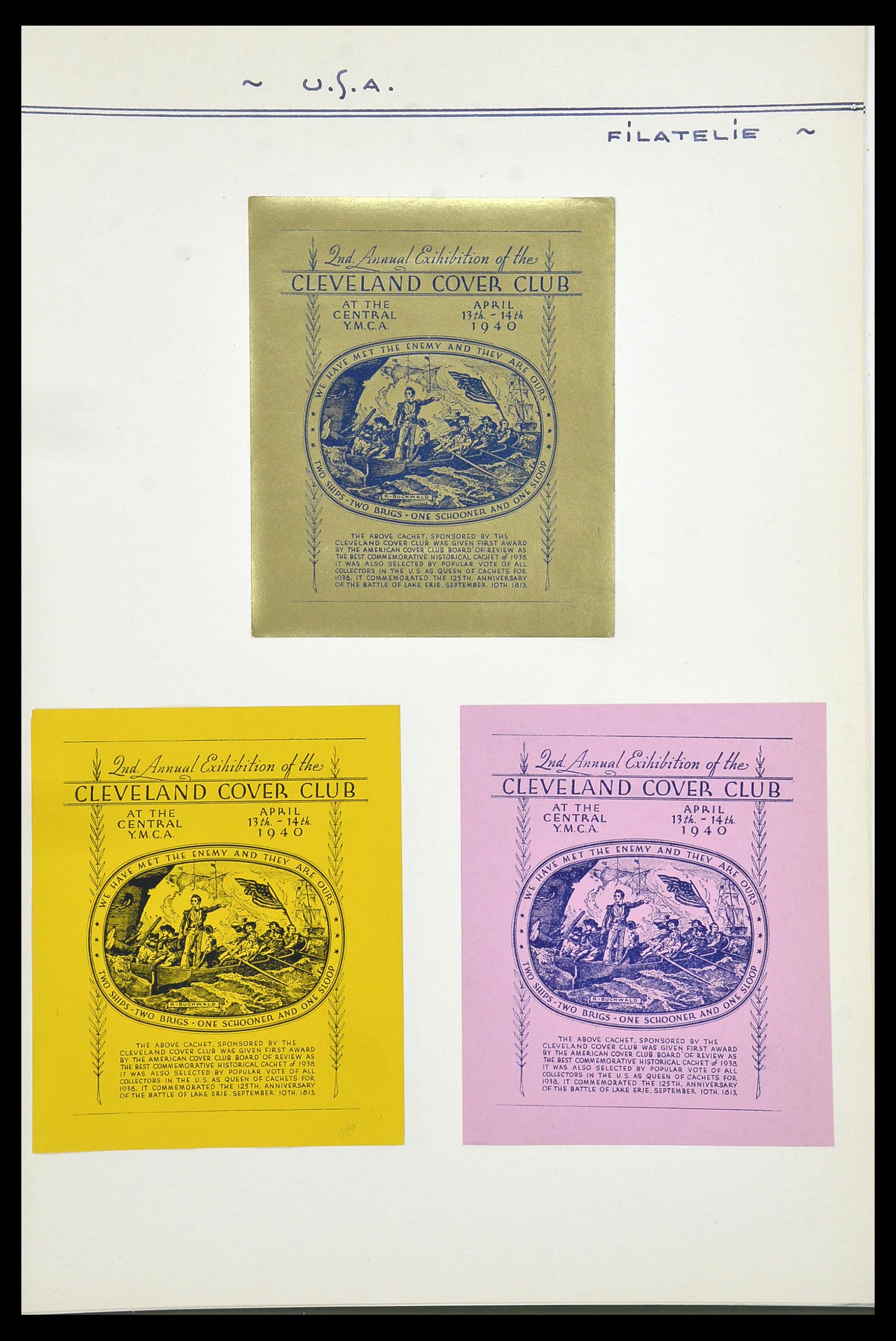 34486 080 - Postzegelverzameling 34486 USA filatelistische labels 1926-1960.
