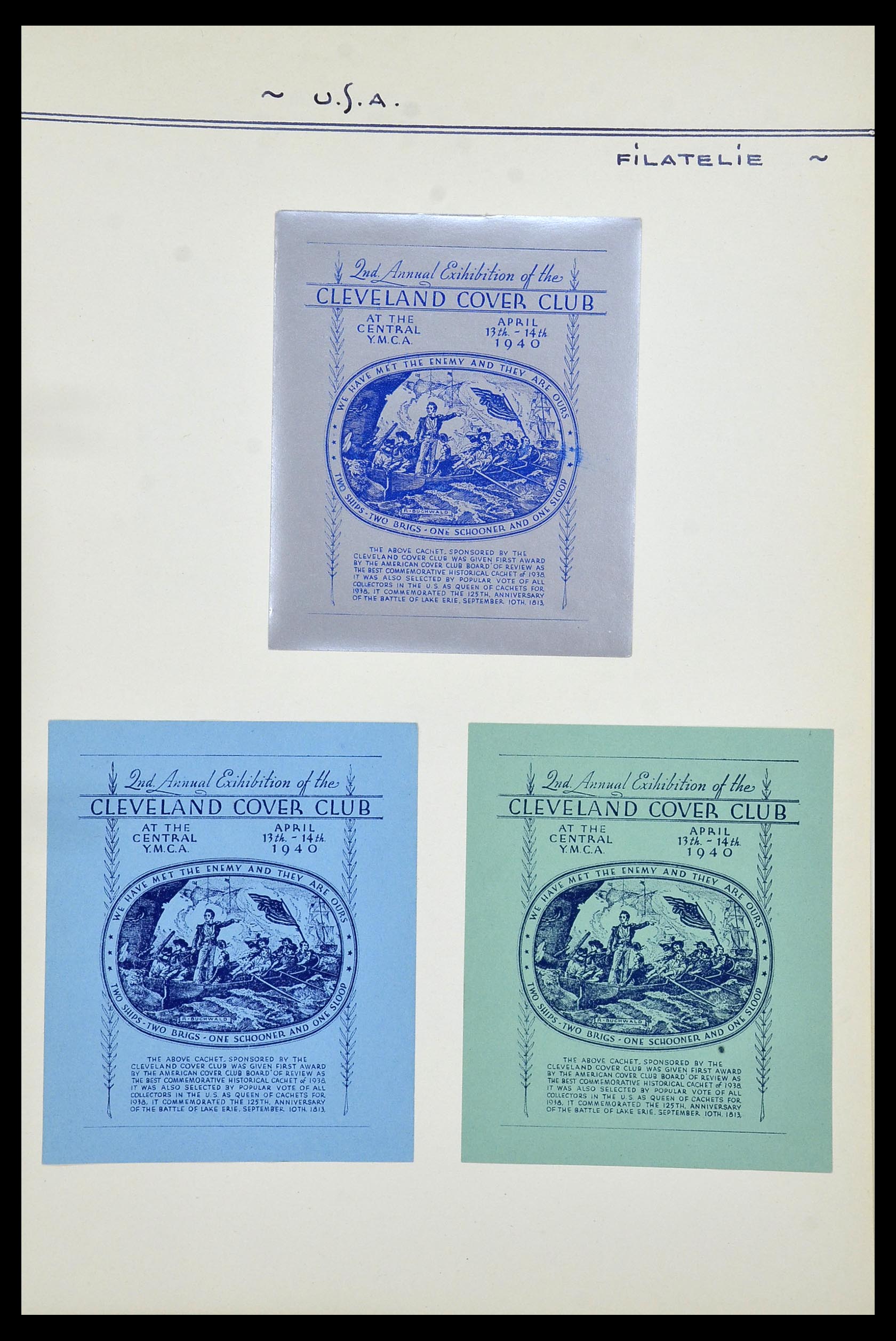 34486 081 - Postzegelverzameling 34486 USA filatelistische labels 1926-1960.