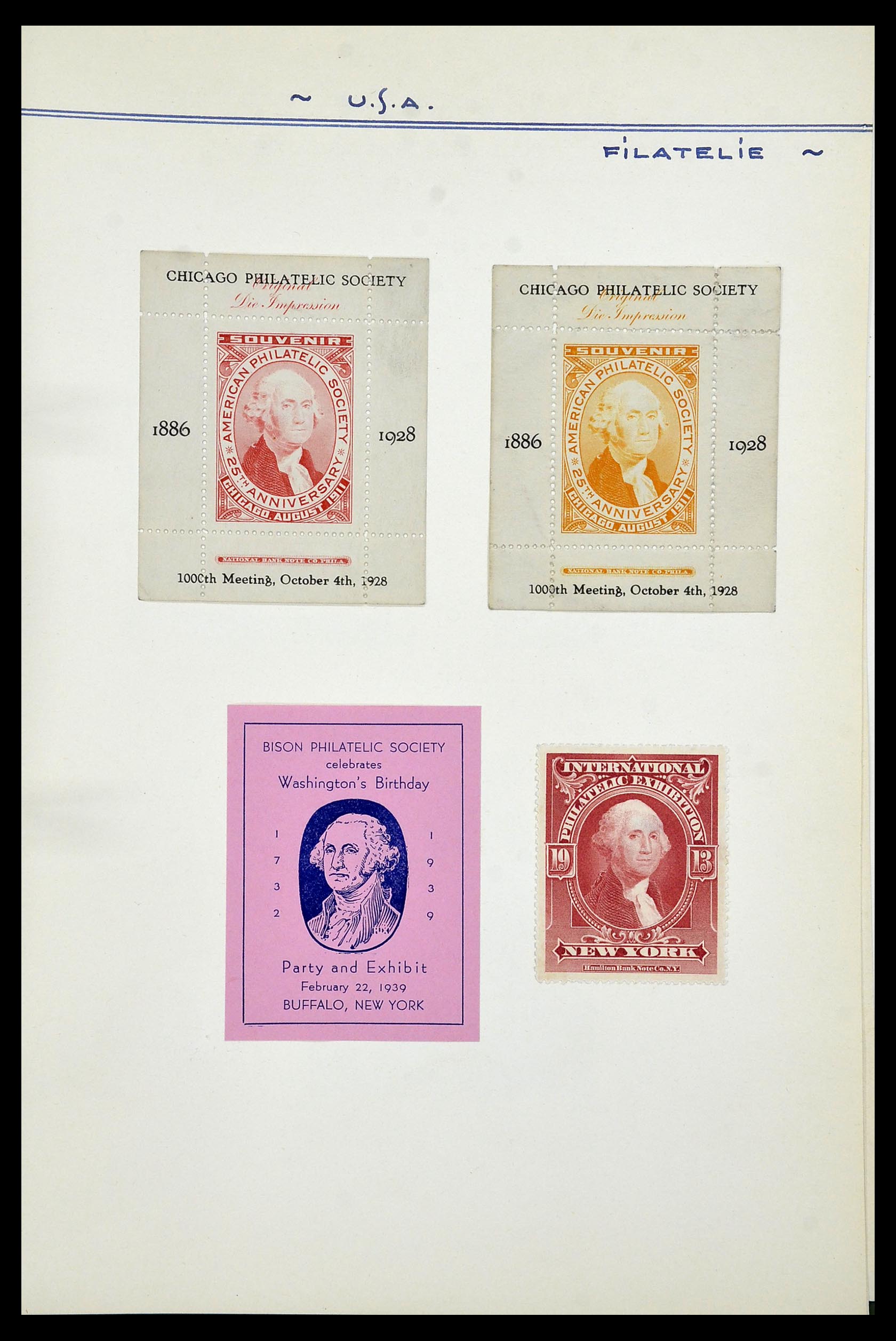 34486 082 - Postzegelverzameling 34486 USA filatelistische labels 1926-1960.