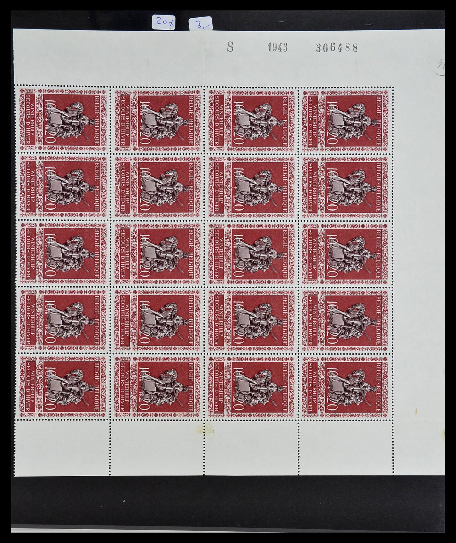 34487 018 - Postzegelverzameling 34487 België postfris 1914-1951.