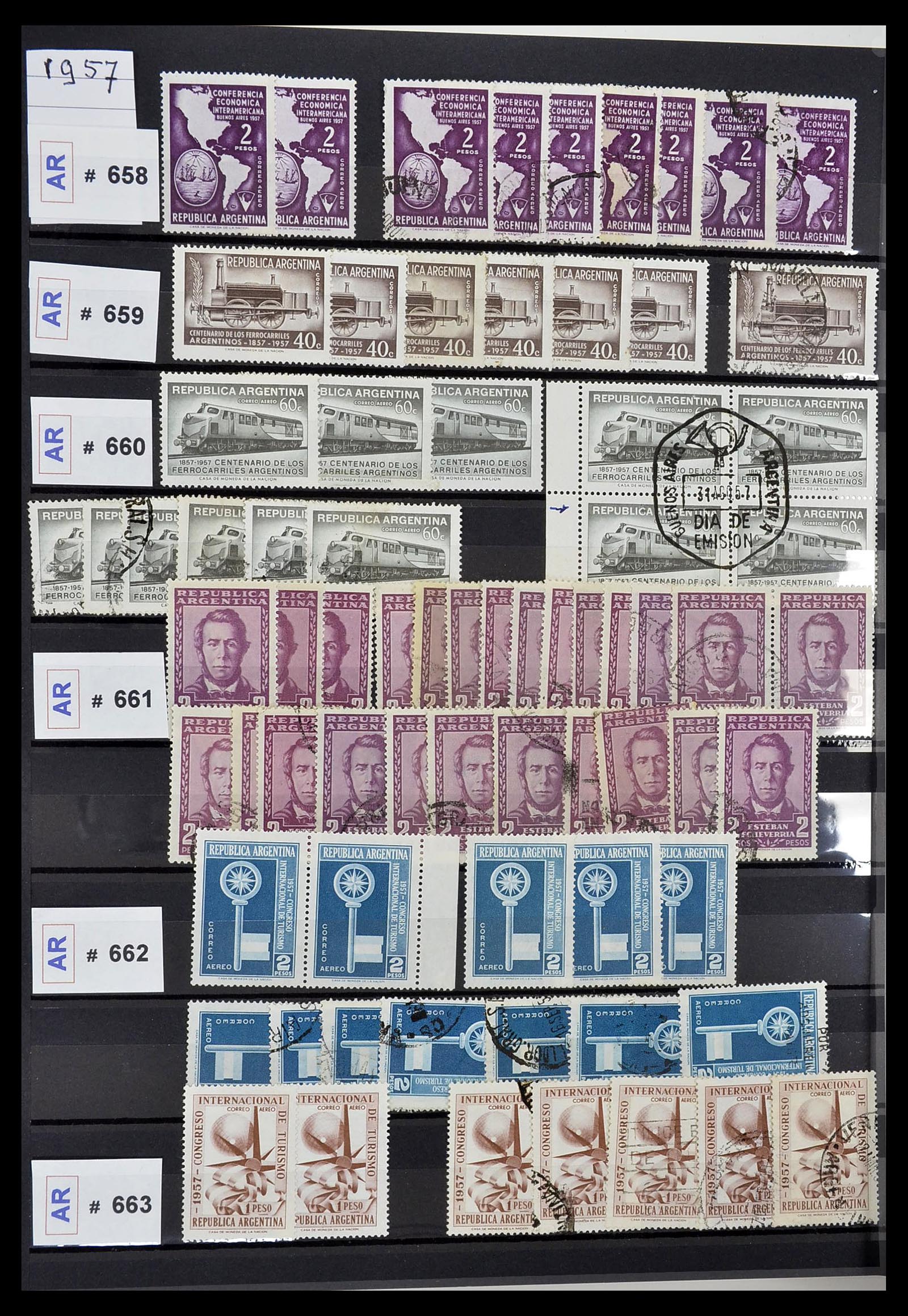 34490 092 - Postzegelverzameling 34490 Argentinië 1858-2002.