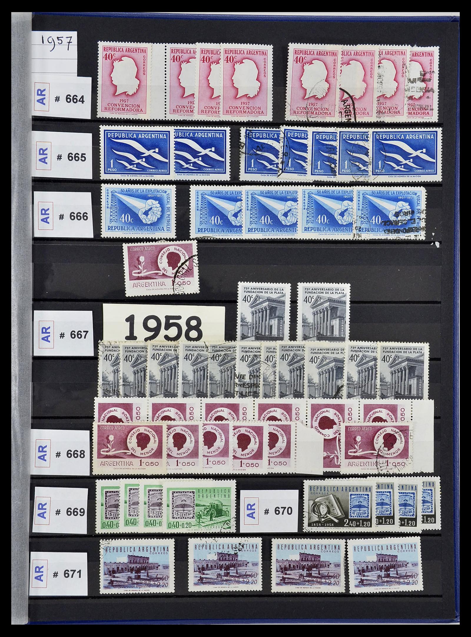 34490 093 - Postzegelverzameling 34490 Argentinië 1858-2002.