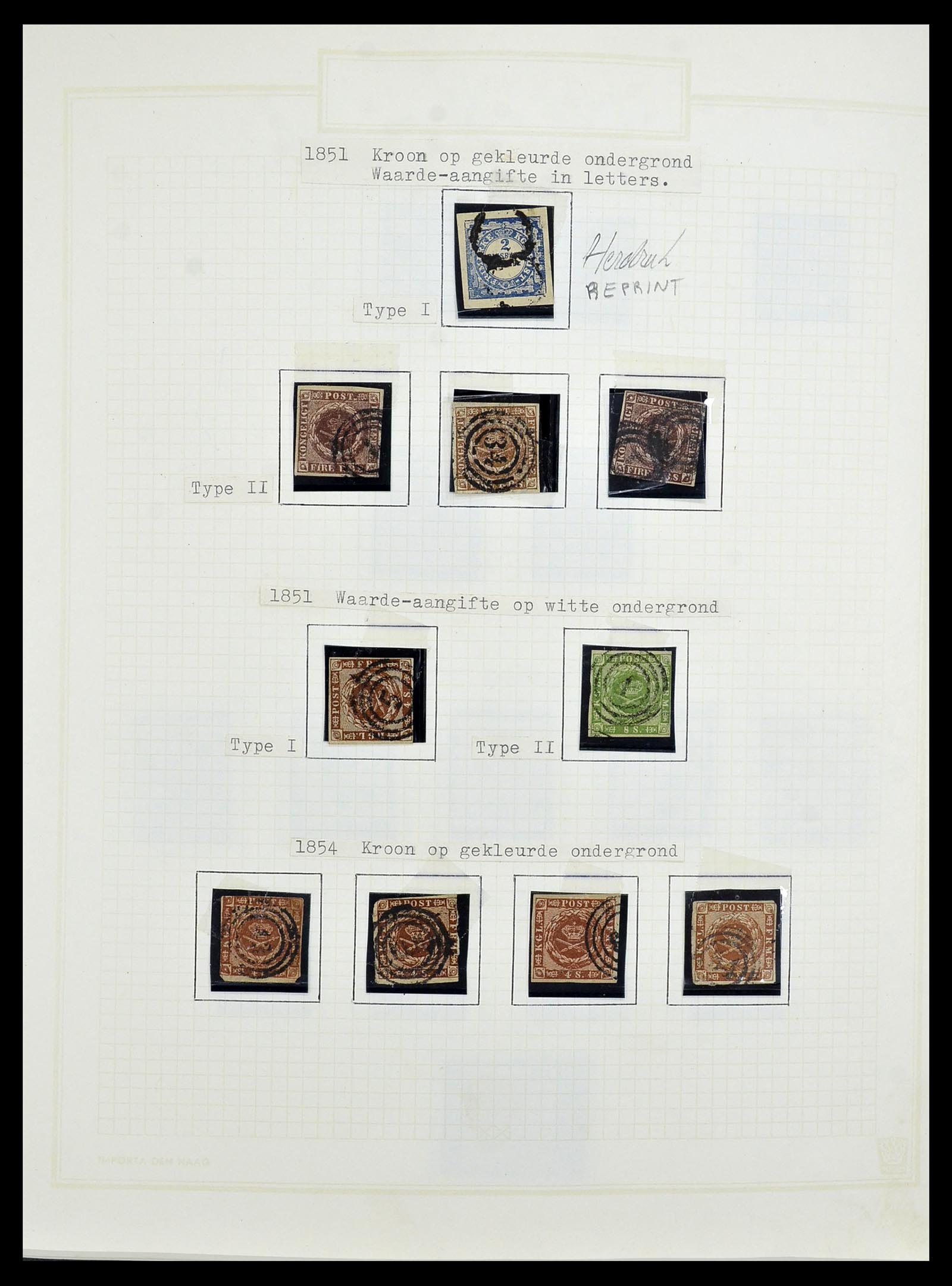 34492 001 - Postzegelverzameling 34492 Denemarken 1851-1975.
