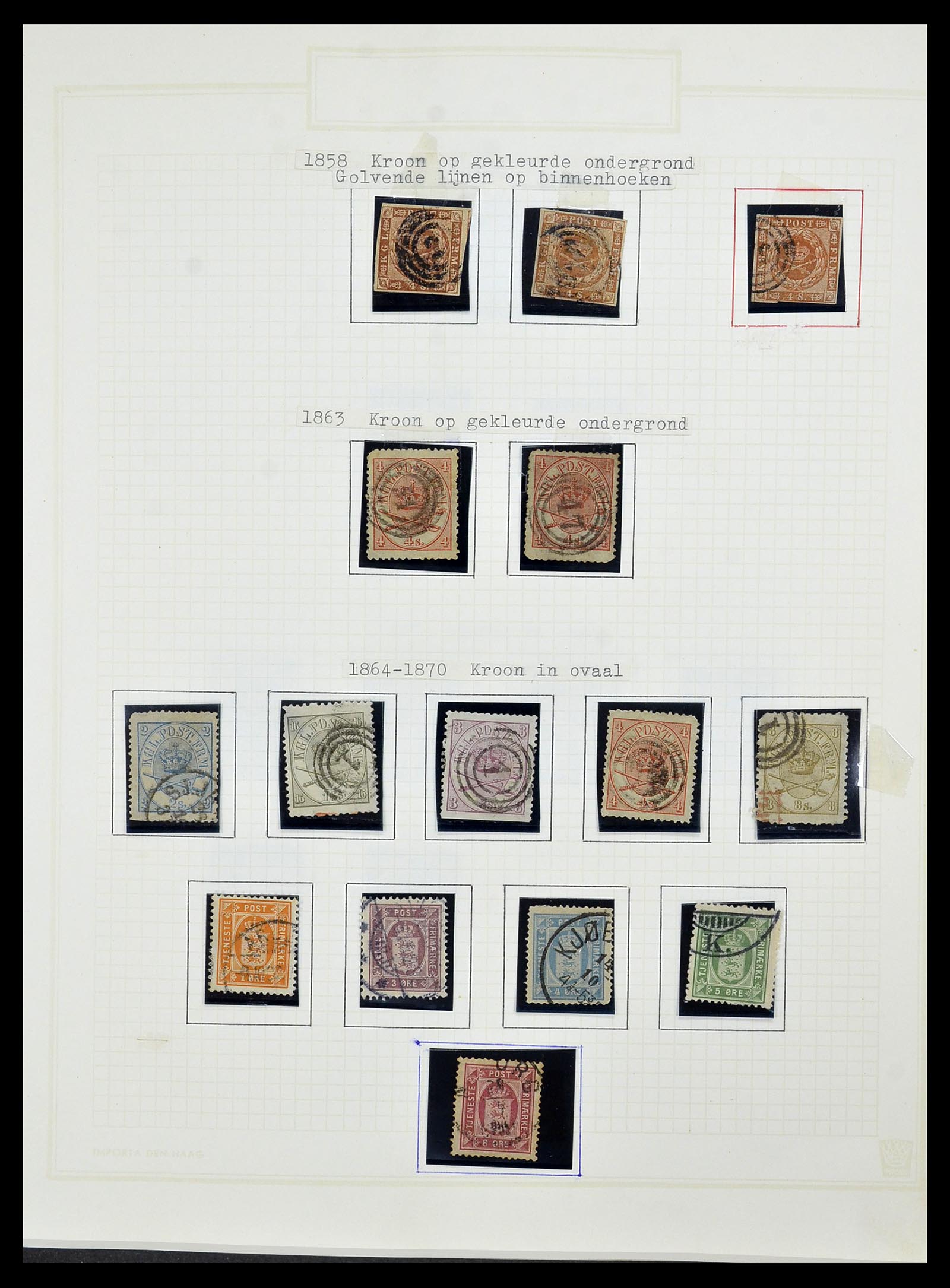34492 002 - Postzegelverzameling 34492 Denemarken 1851-1975.