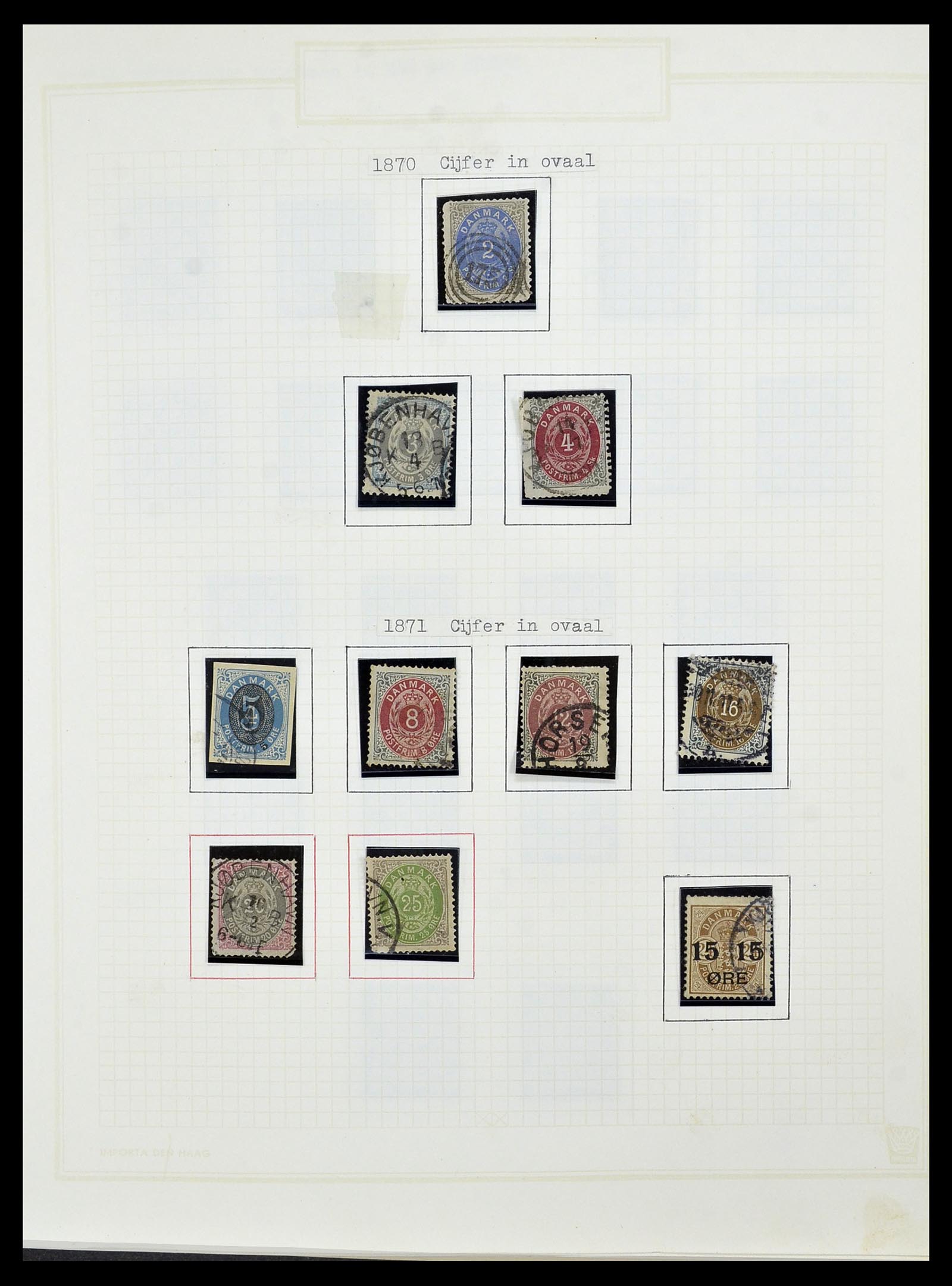 34492 003 - Postzegelverzameling 34492 Denemarken 1851-1975.