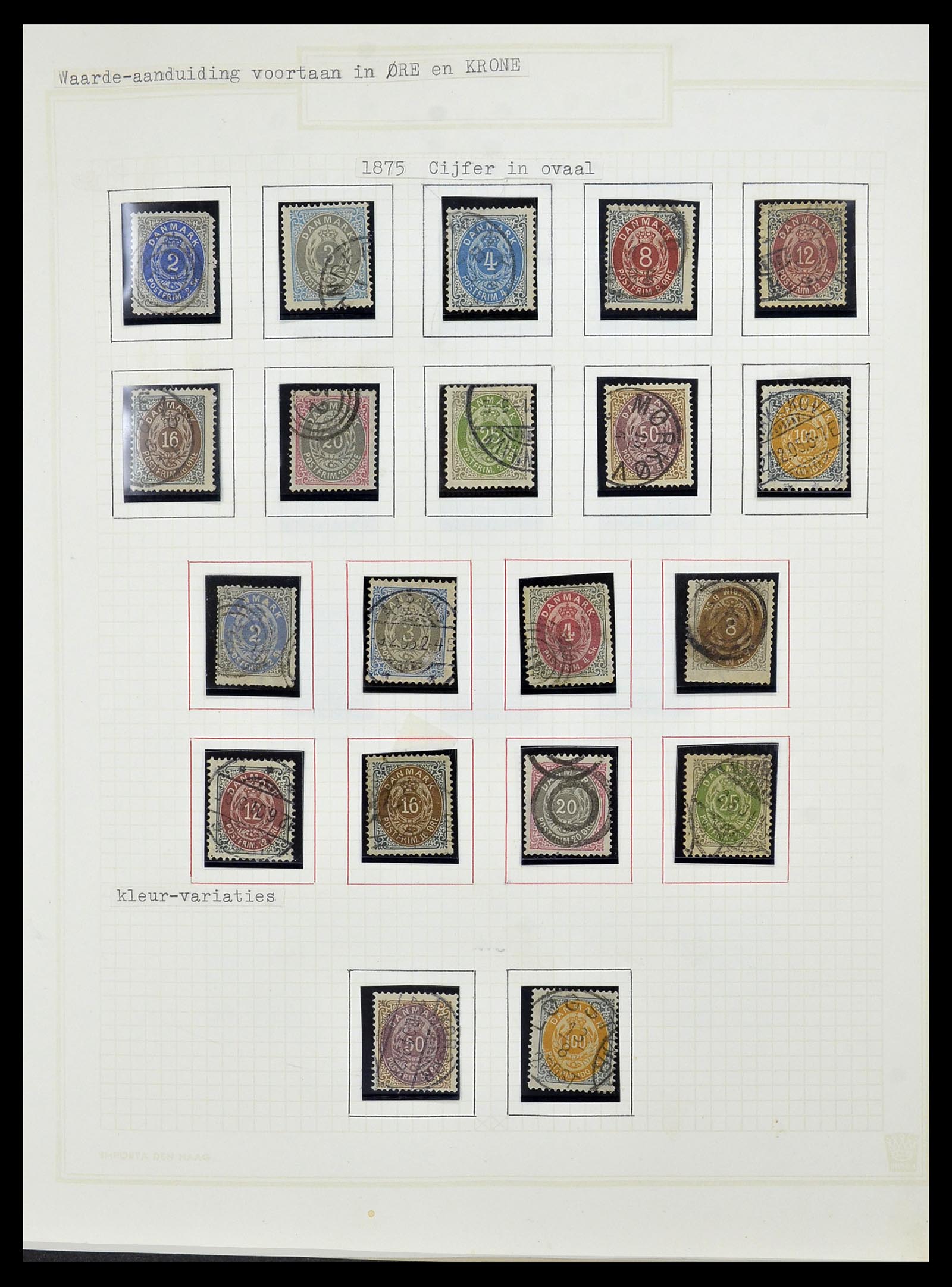 34492 004 - Postzegelverzameling 34492 Denemarken 1851-1975.