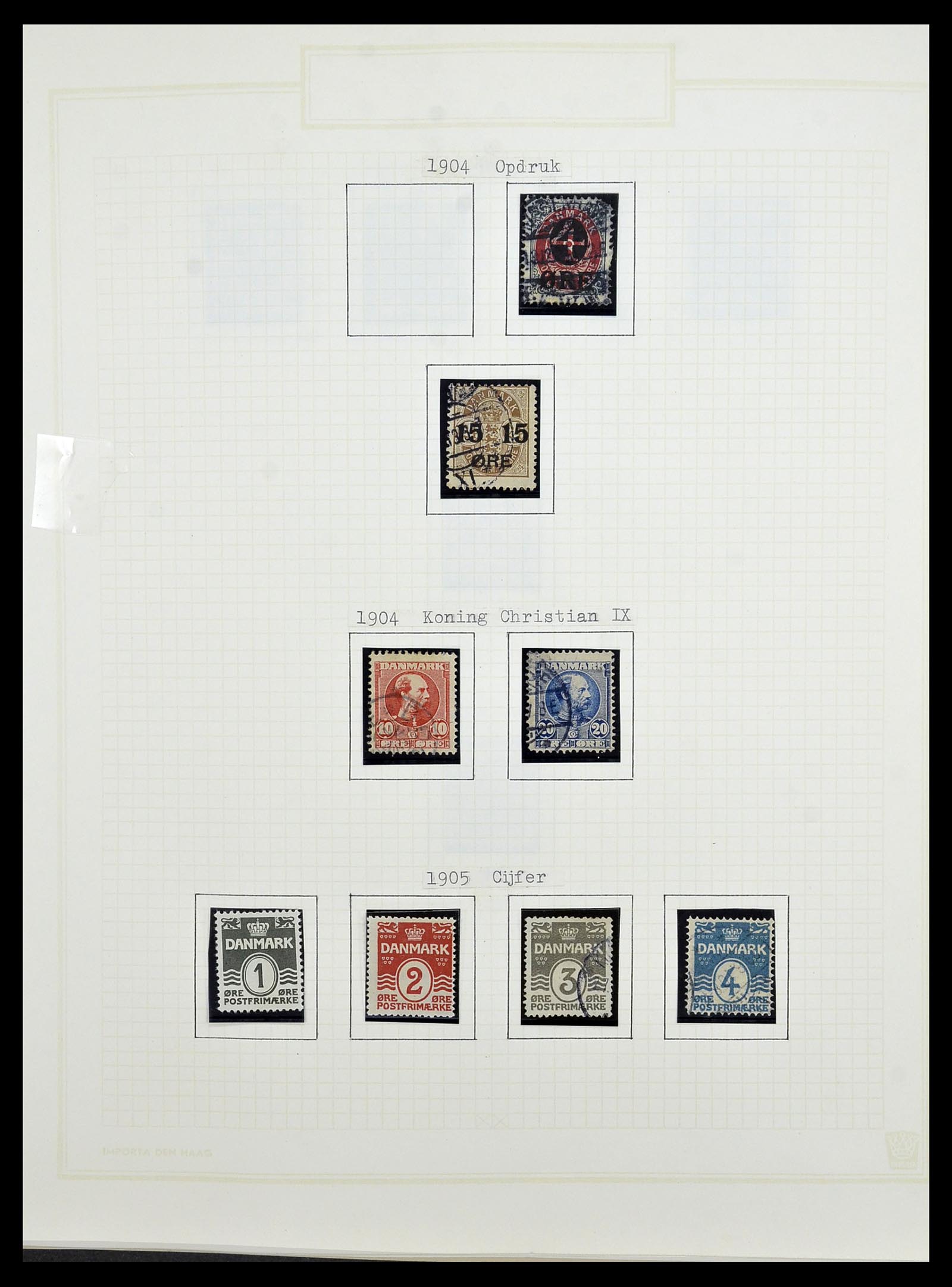 34492 006 - Postzegelverzameling 34492 Denemarken 1851-1975.