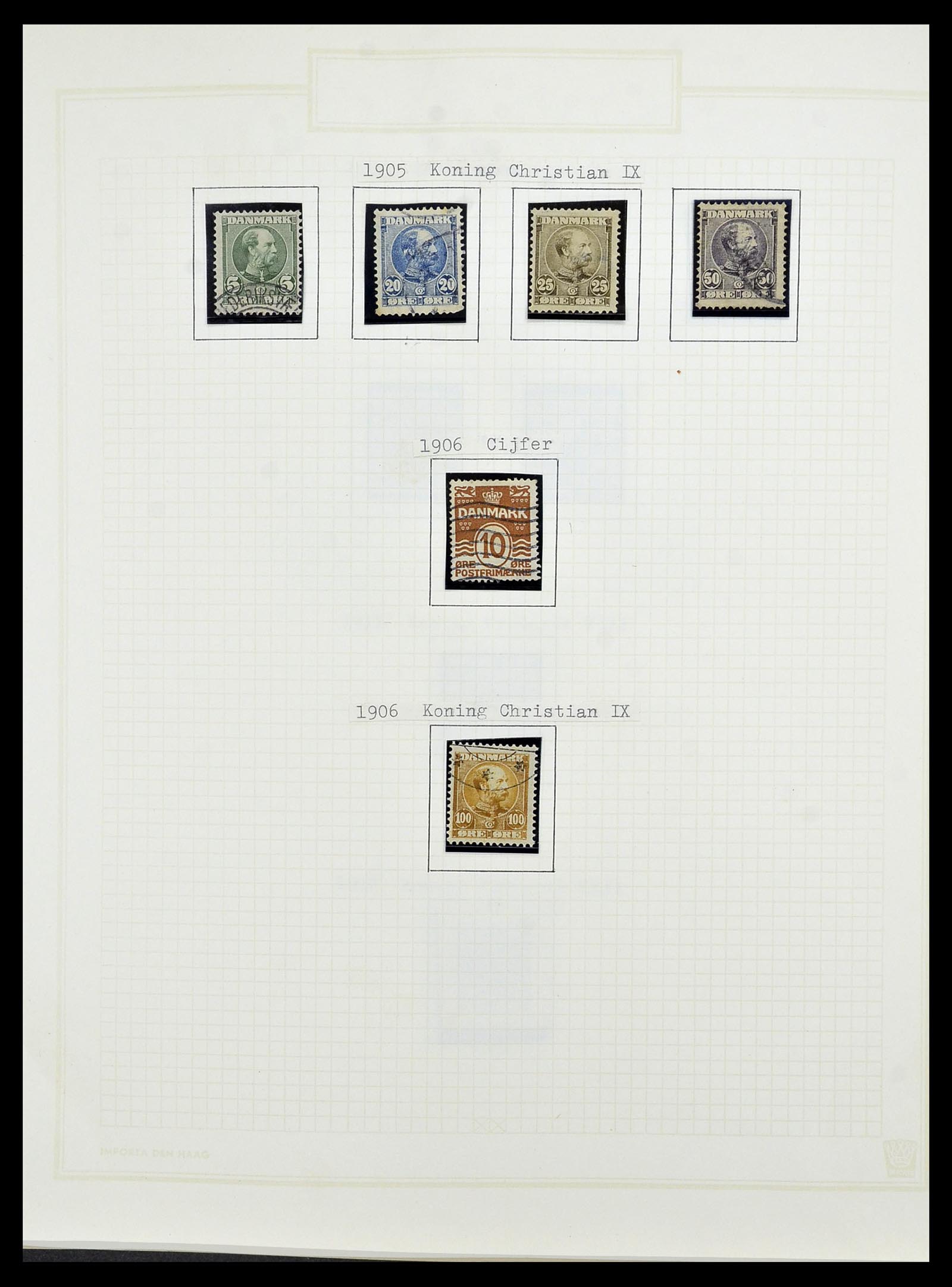 34492 007 - Postzegelverzameling 34492 Denemarken 1851-1975.