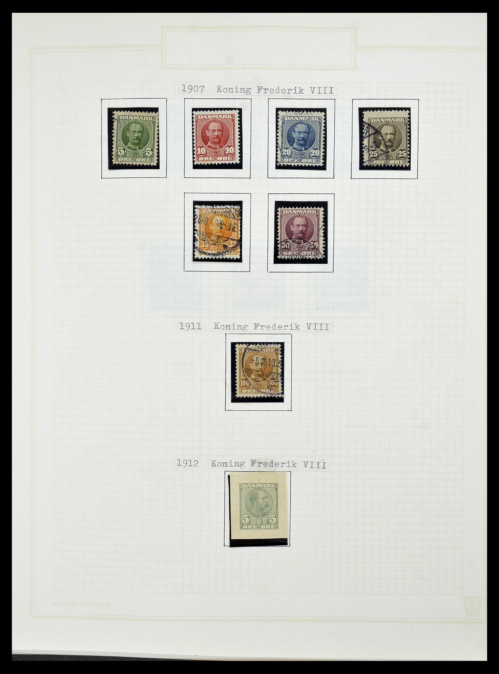 34492 008 - Postzegelverzameling 34492 Denemarken 1851-1975.