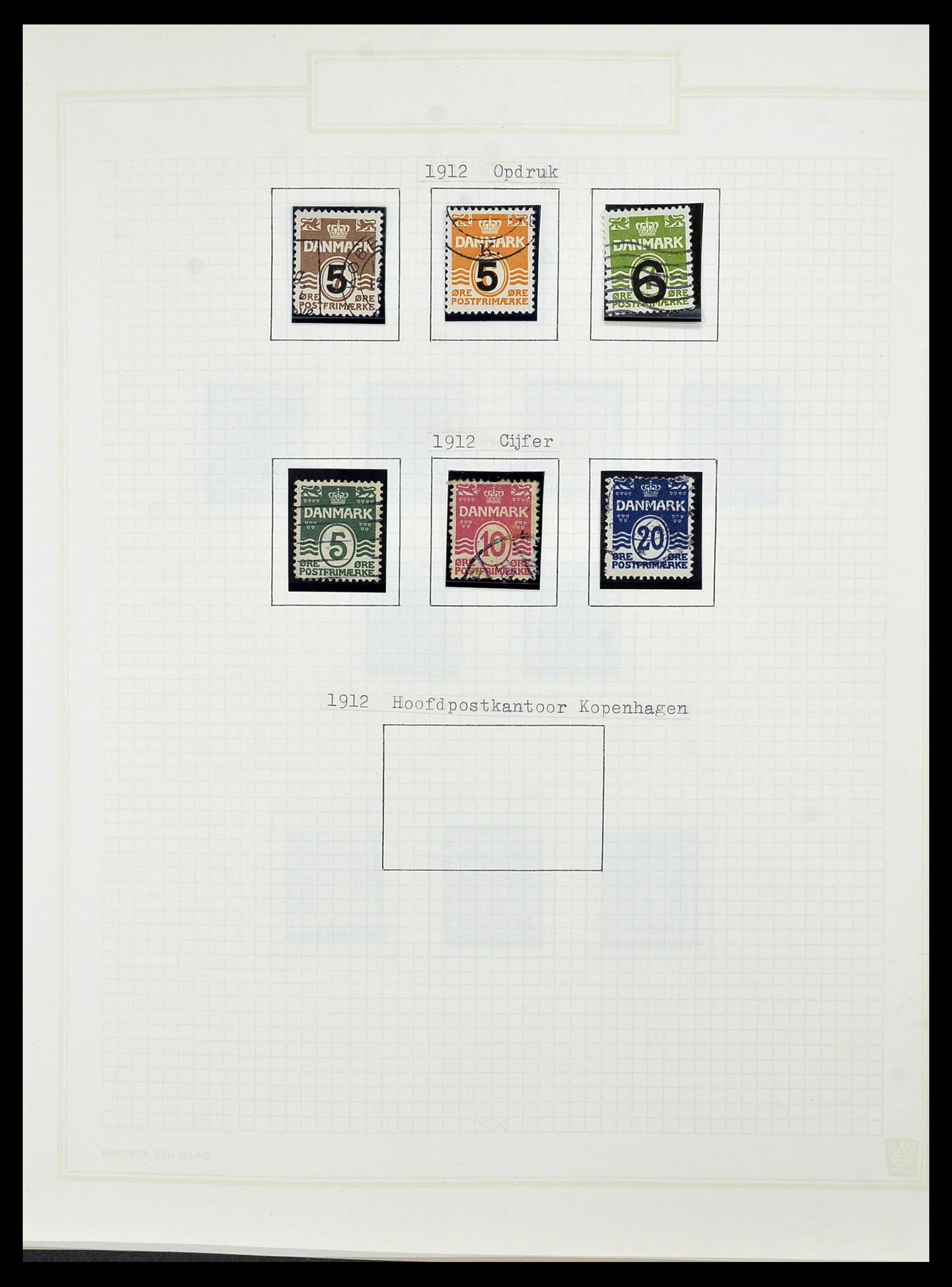 34492 009 - Postzegelverzameling 34492 Denemarken 1851-1975.