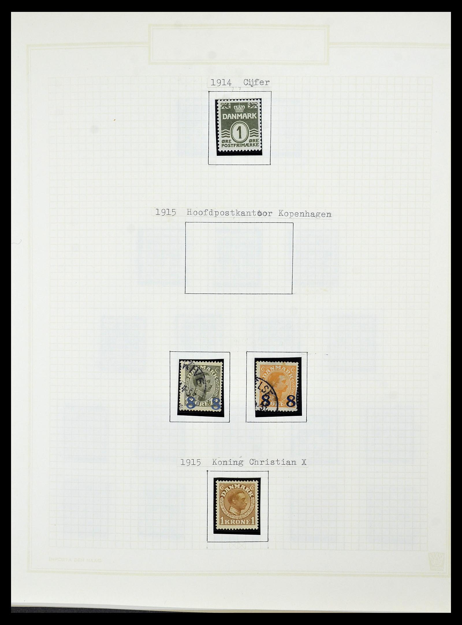 34492 011 - Postzegelverzameling 34492 Denemarken 1851-1975.