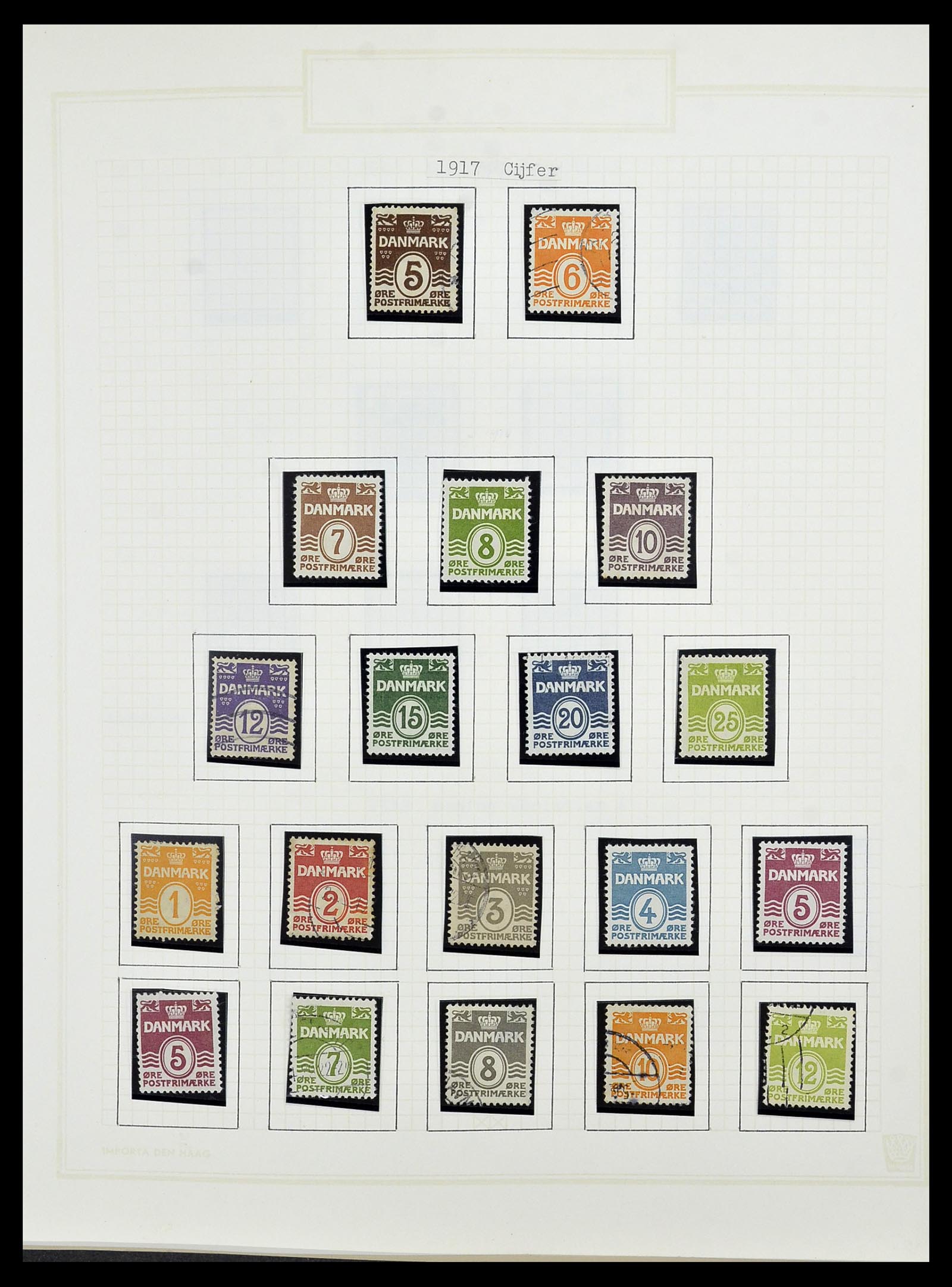 34492 012 - Postzegelverzameling 34492 Denemarken 1851-1975.