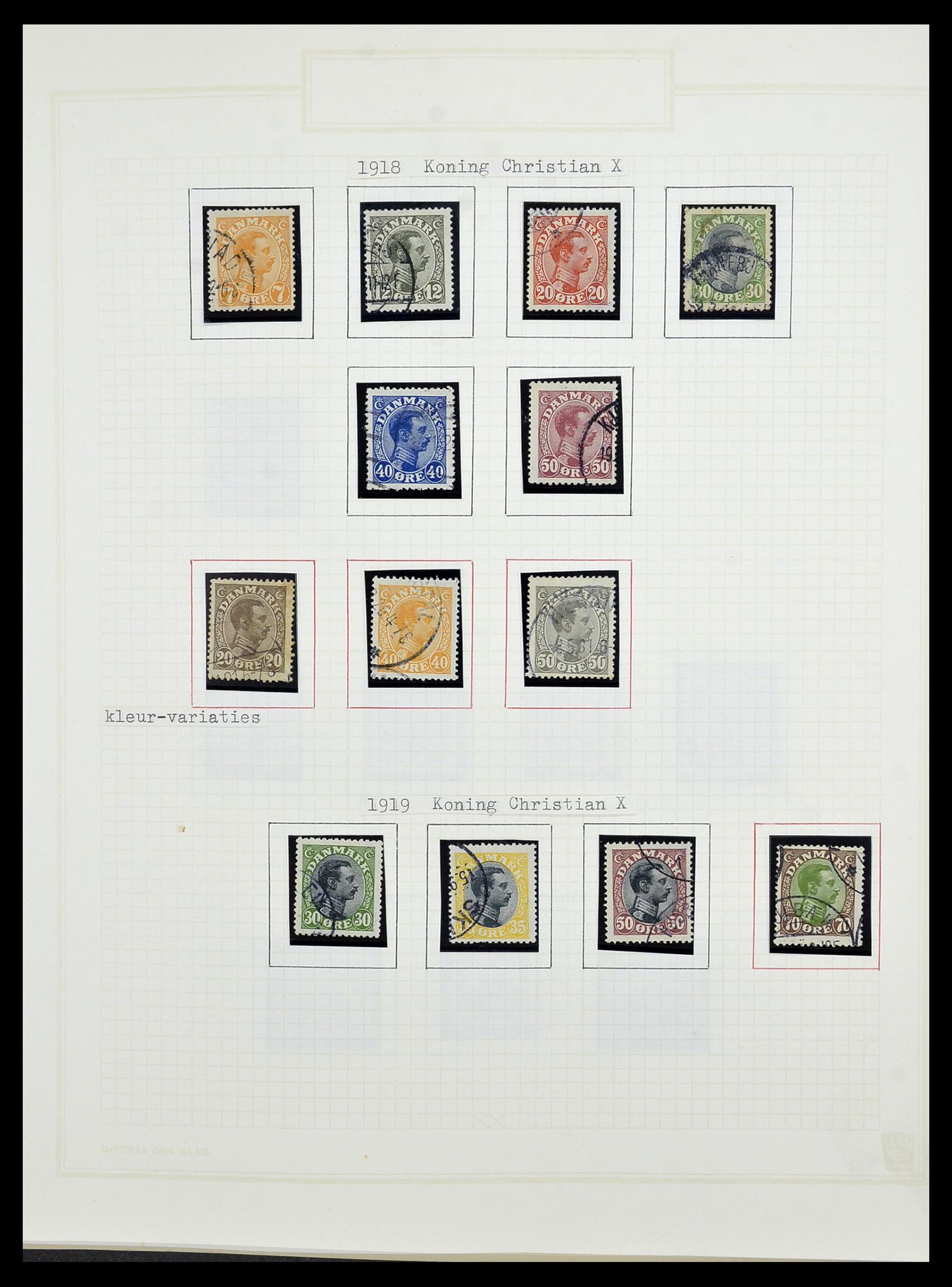 34492 013 - Postzegelverzameling 34492 Denemarken 1851-1975.