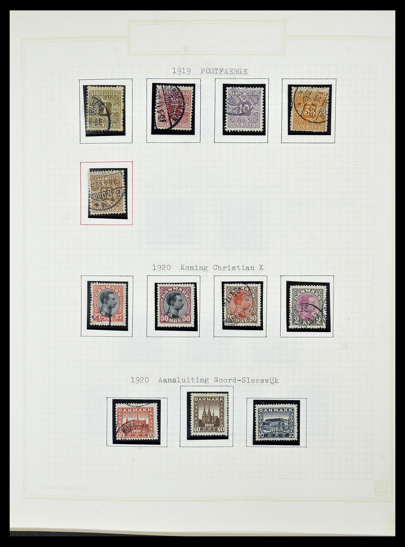34492 014 - Postzegelverzameling 34492 Denemarken 1851-1975.